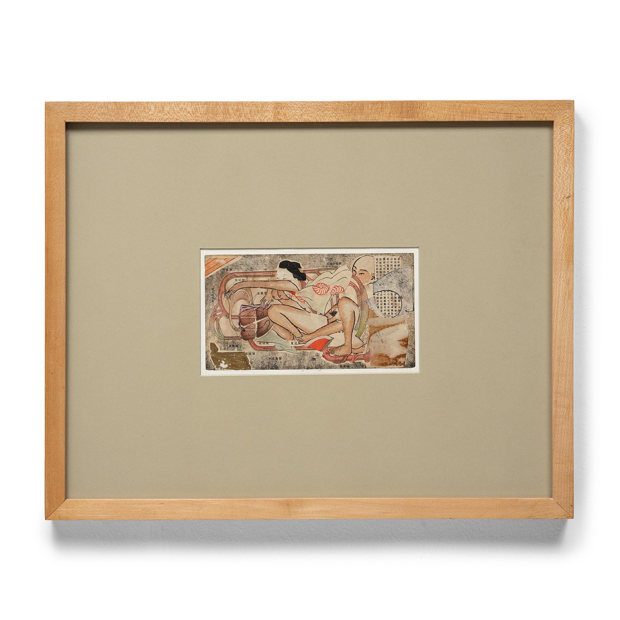 "L'abbraccio (studio Shunga)", collage a tecnica mista