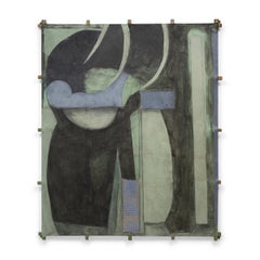 "Celadon Shadow, " Mixed Media Collage