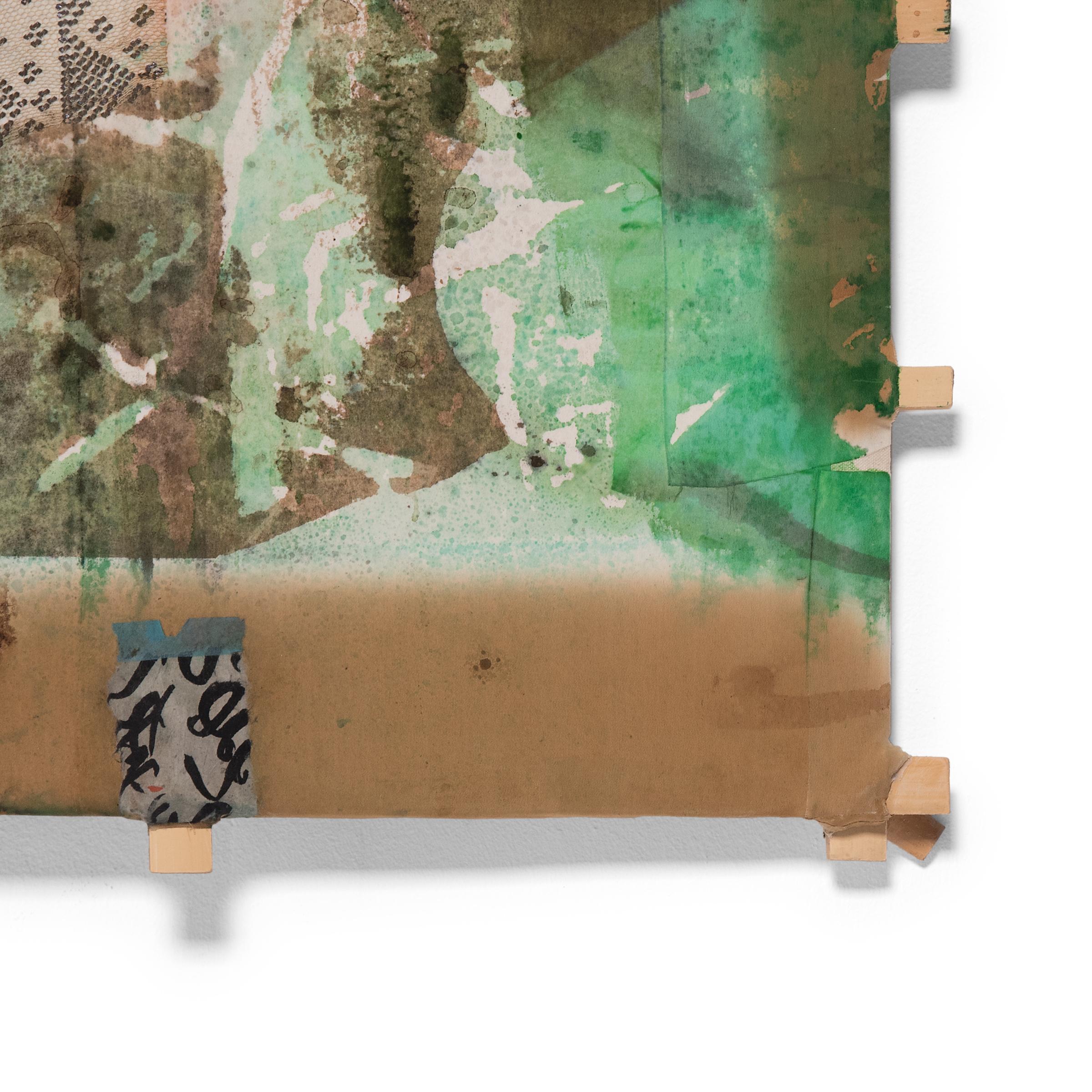 L'artiste Michael Thompson, basé à Chicago, crée des cerfs-volants uniques à partir de cadres en bambou fendu recouverts de mousseline tendue et d'un collage d'éphémères asiatiques vintage - y compris des fragments de tissu, des rouleaux, des