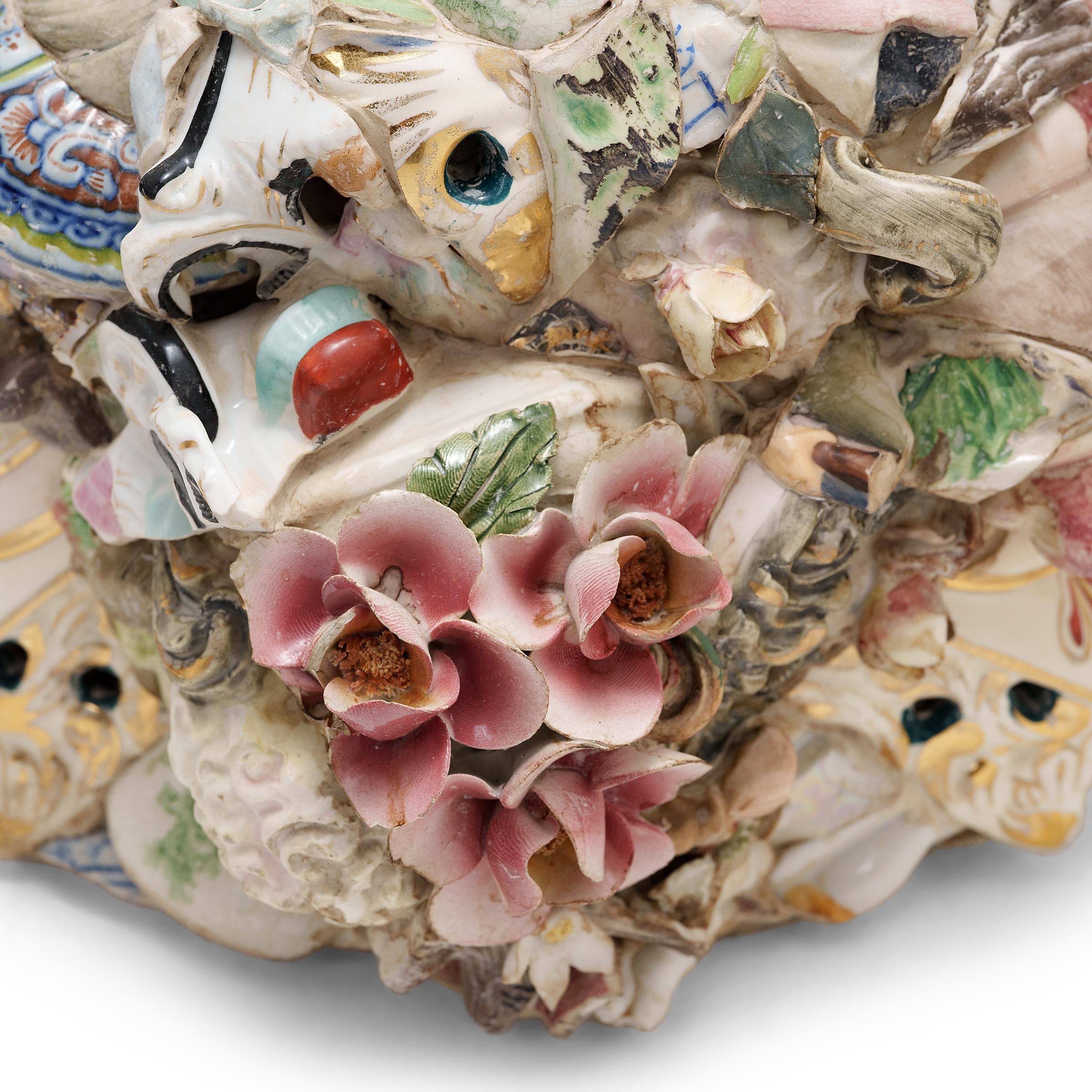 Based in Chicago, IL, contemporary artist Michael Thompson creates unique kites, collages and mixed media works assembled from material fragments of past and present collected in his travels. In his ongoing series of memory jugs, Thompson adorns