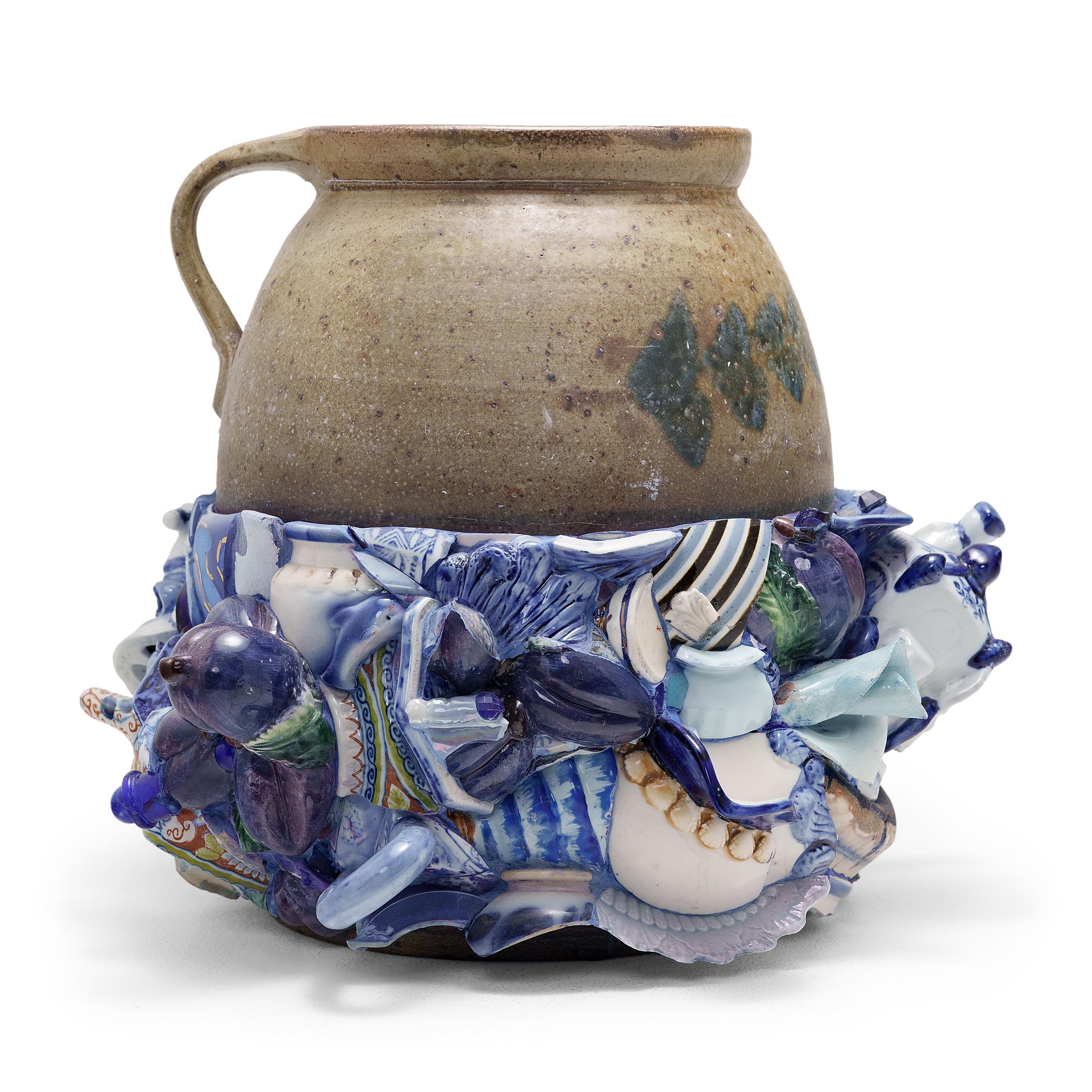 Based in Chicago, IL, contemporary artist Michael Thompson creates unique kites, collages and mixed media works assembled from material fragments of past and present collected in his travels. In his ongoing series of memory jugs, Thompson adorns