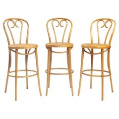 Michael Thonet, barstool n. 16, 3 pieces wicker, bentwood ZPM Radomsko, 1970s