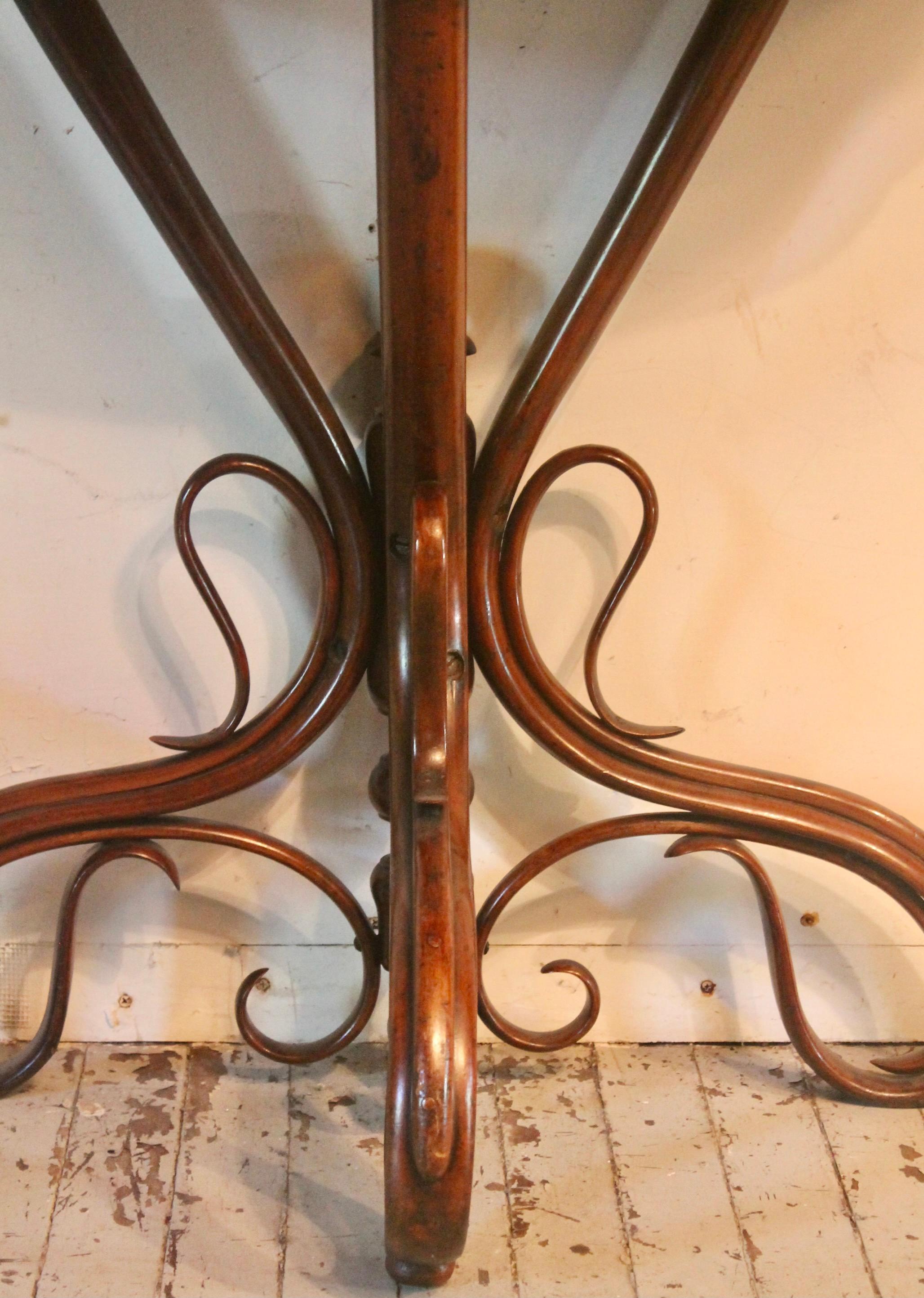Hand-Crafted Michael Thonet Bentwood Demilune Console Table