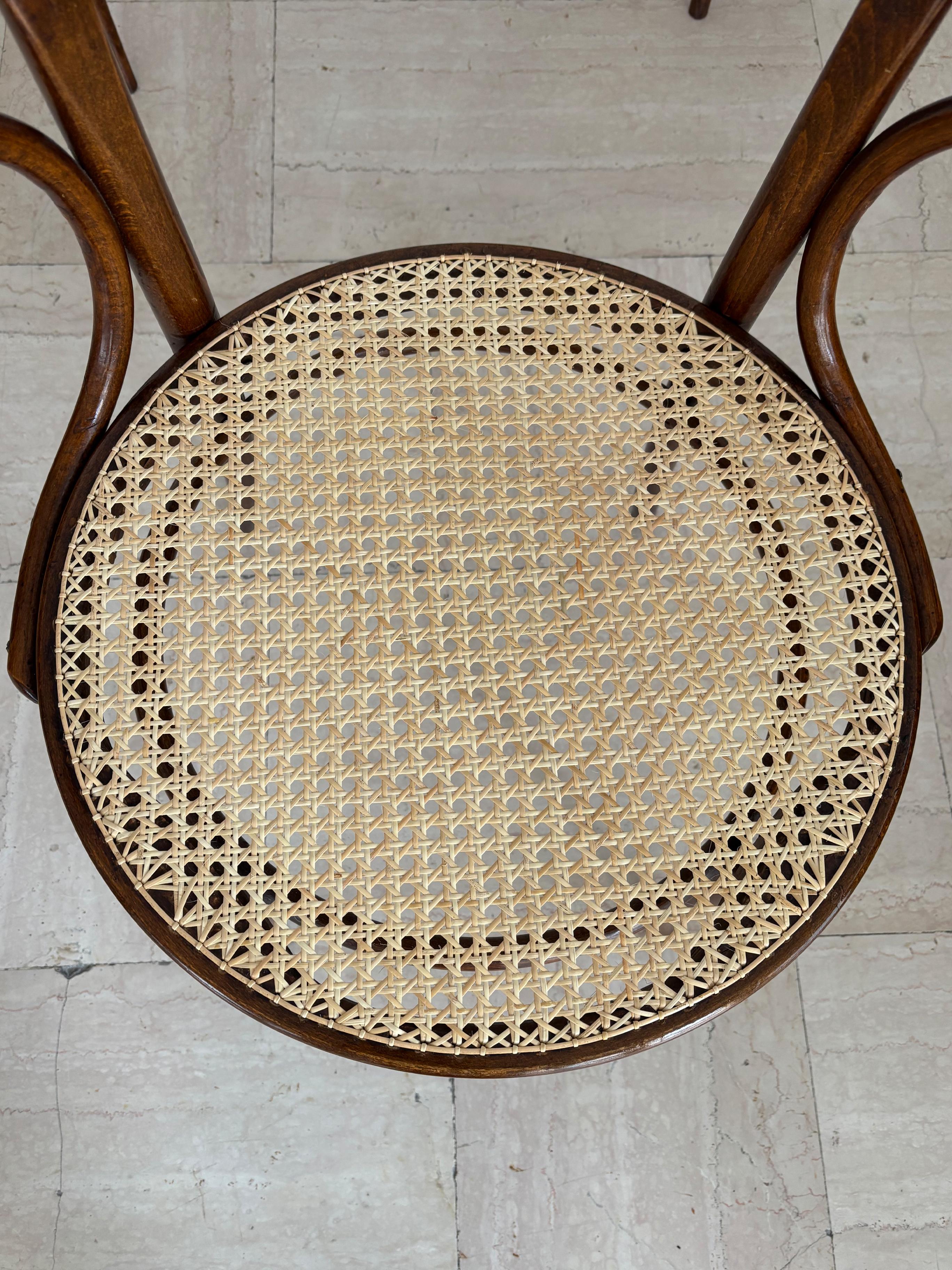 Michael Thonet für Thonet Wood Vienna Stroh Esszimmerstühle 1930s im Angebot 5