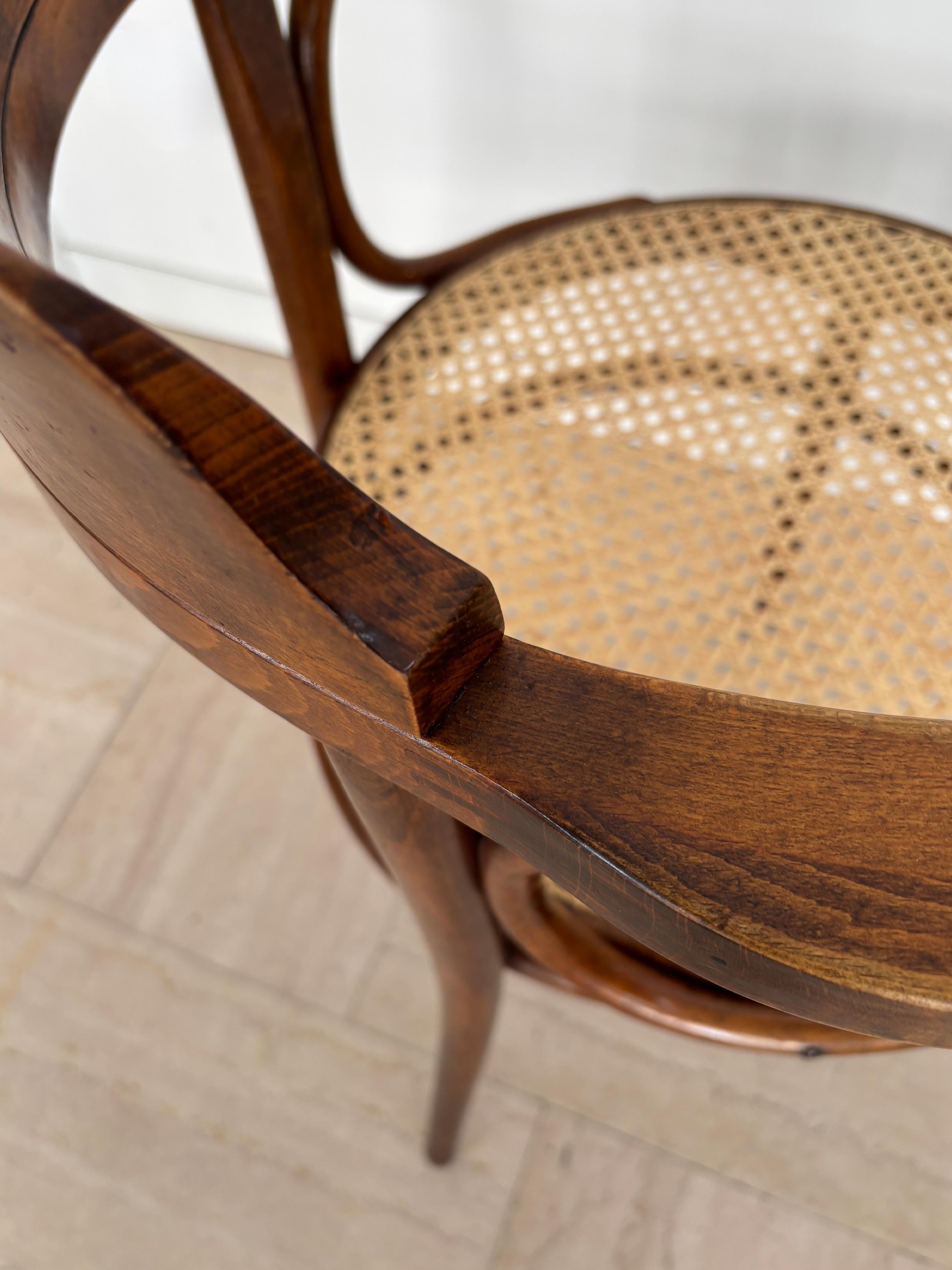 Michael Thonet für Thonet Wood Vienna Stroh Esszimmerstühle 1930s im Angebot 10