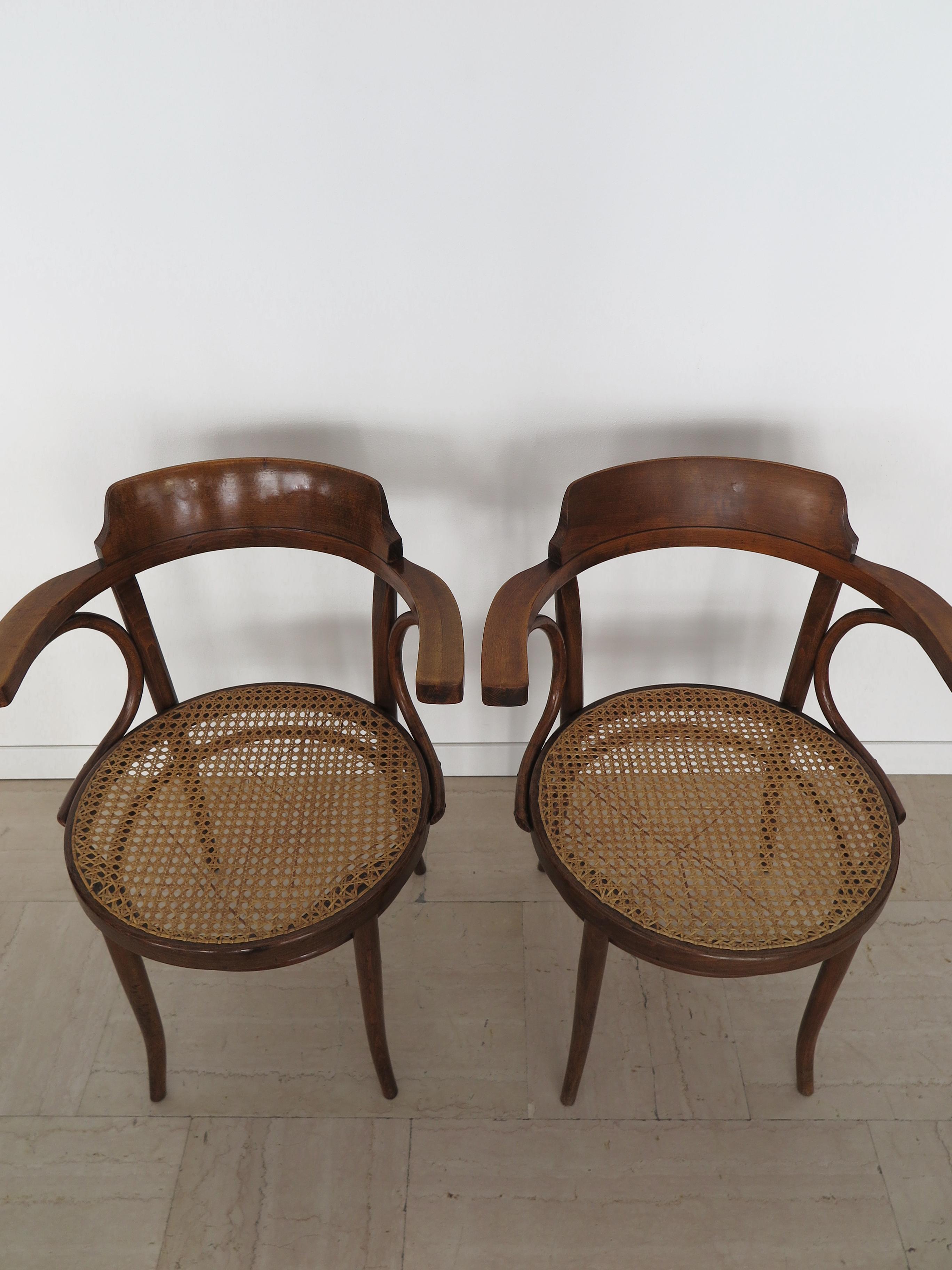 Michael Thonet für Thonet Wood Vienna Stroh Esszimmerstühle 1930s im Zustand „Gut“ im Angebot in Reggio Emilia, IT