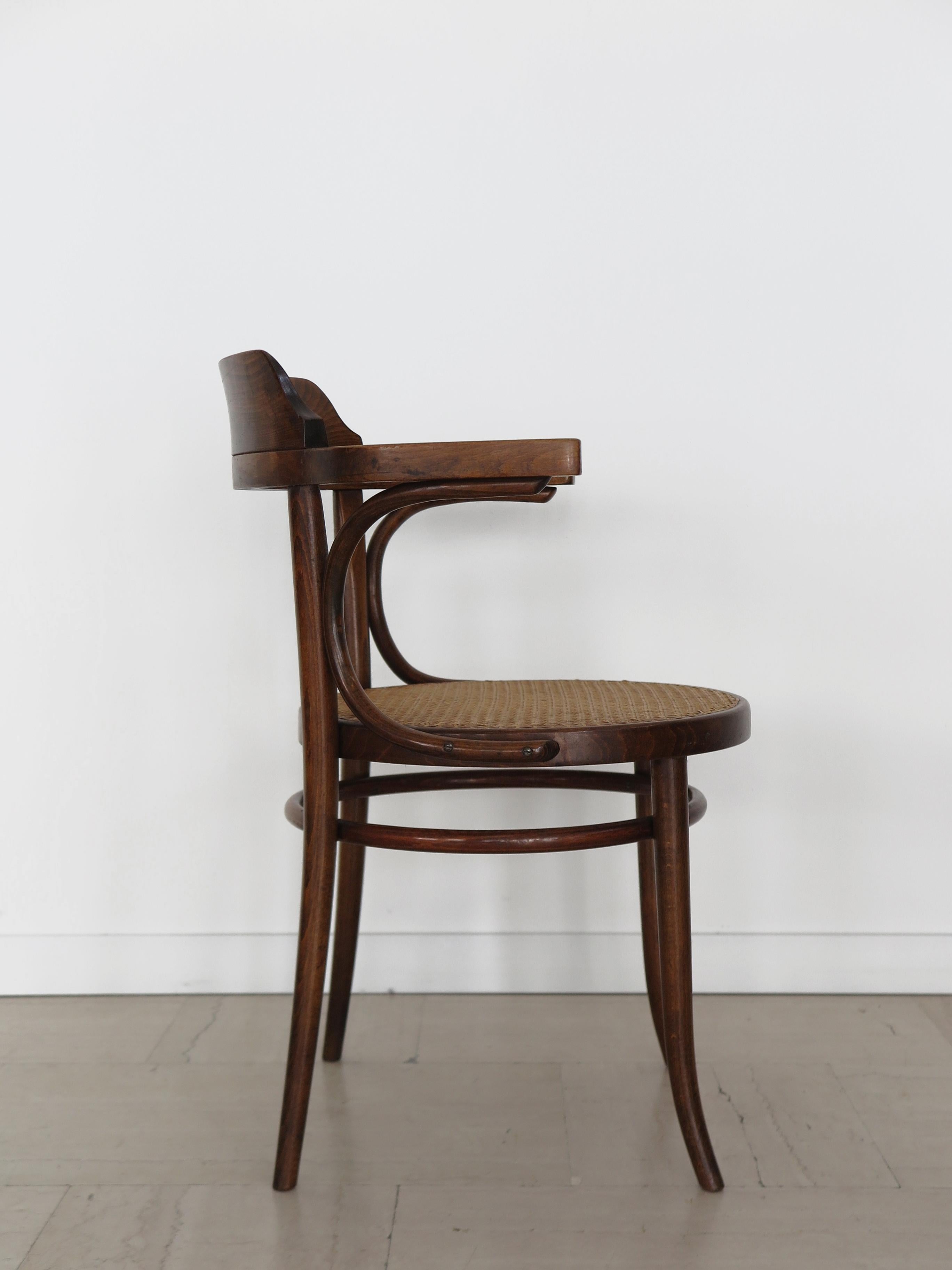 Michael Thonet für Thonet Wood Vienna Stroh Esszimmerstühle 1930s im Angebot 3