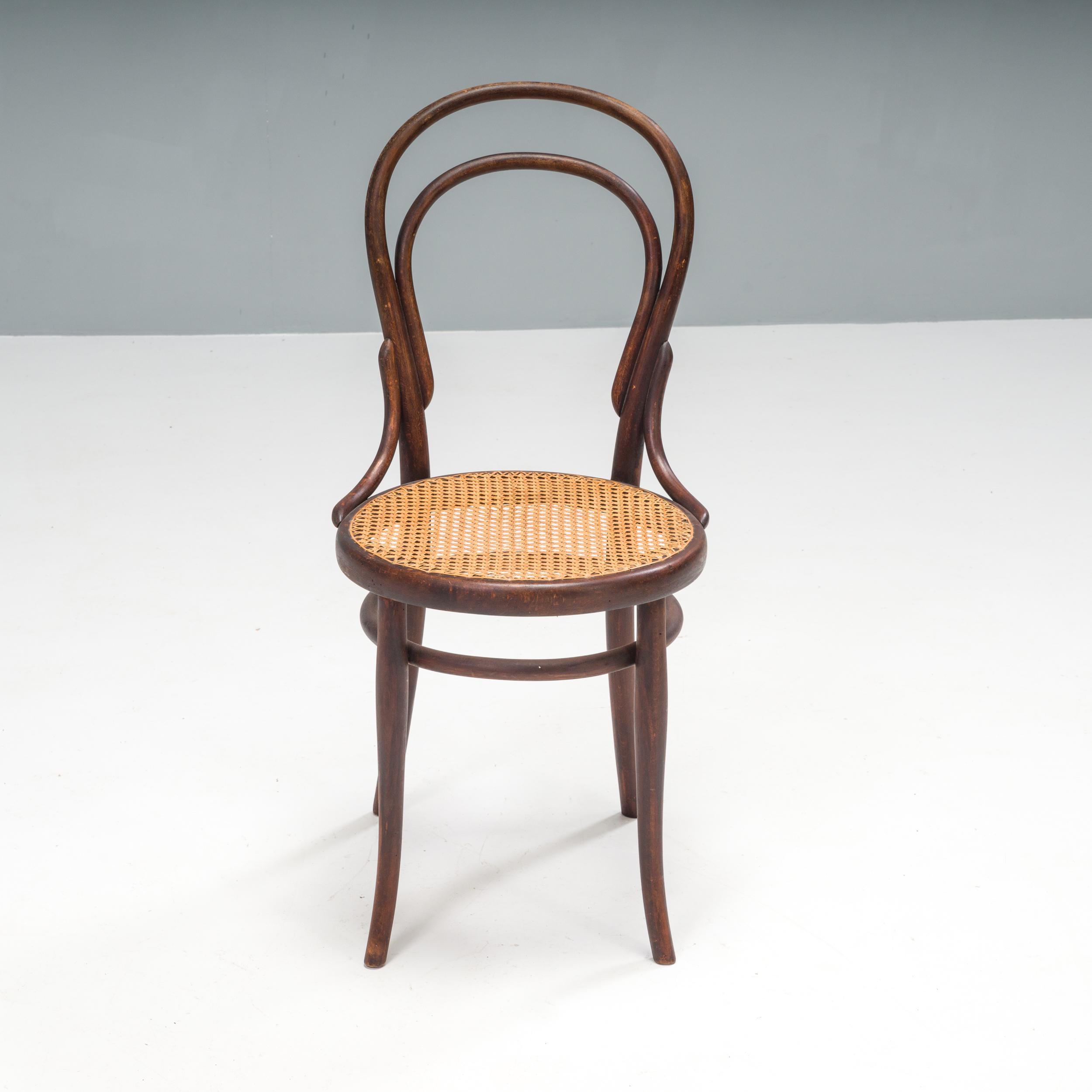 Caning Michael Thonet No. 14 Bentwood Dining Chairs, Set of 6, Circa 1900