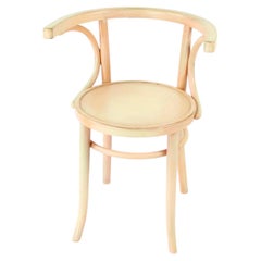 Chaise en bois courbé Michael Thonet No. 24 par Ton en rose, Tchécoslovaquie années 1950
