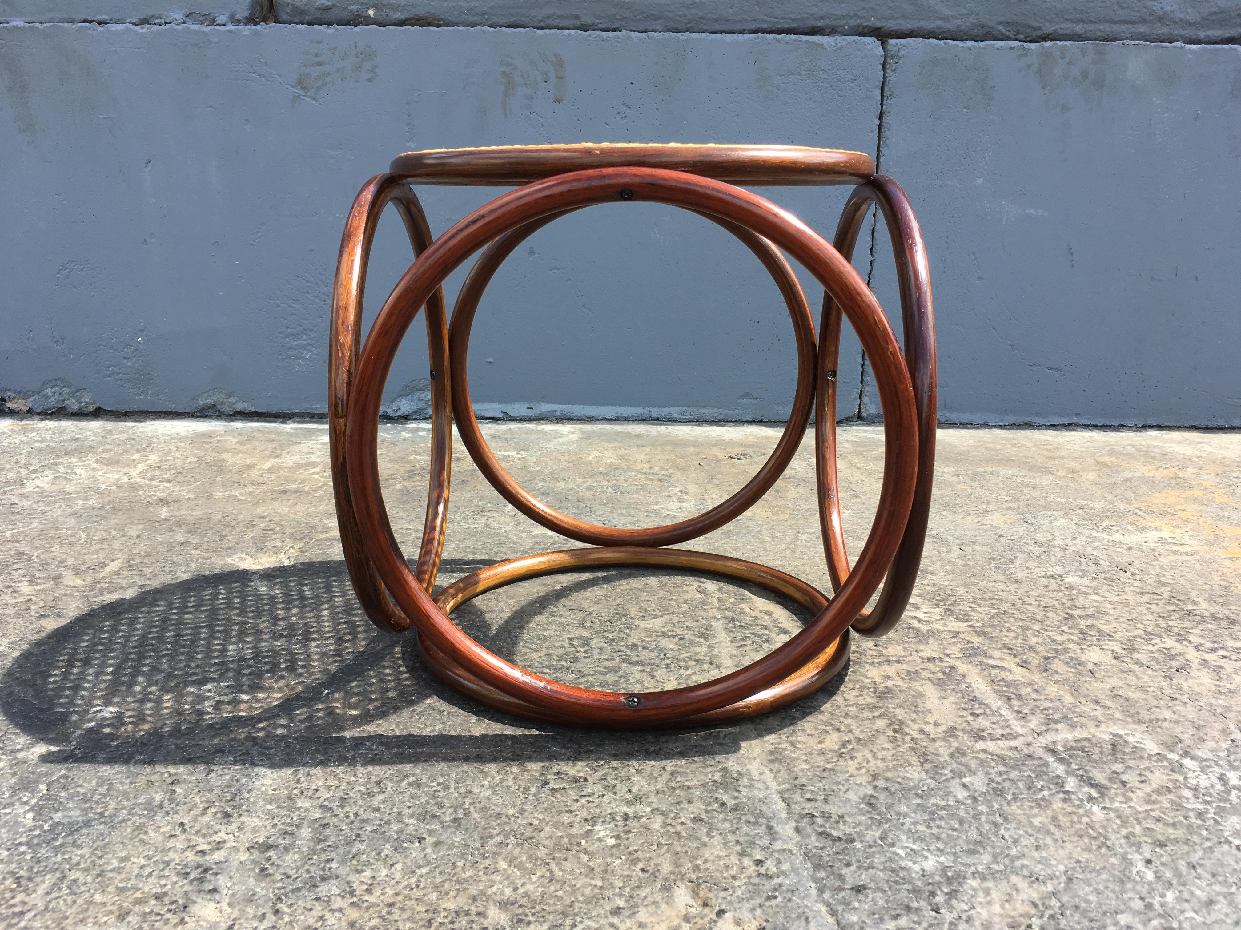 Timeless design, bentwood and cane. Great as stool or side table.