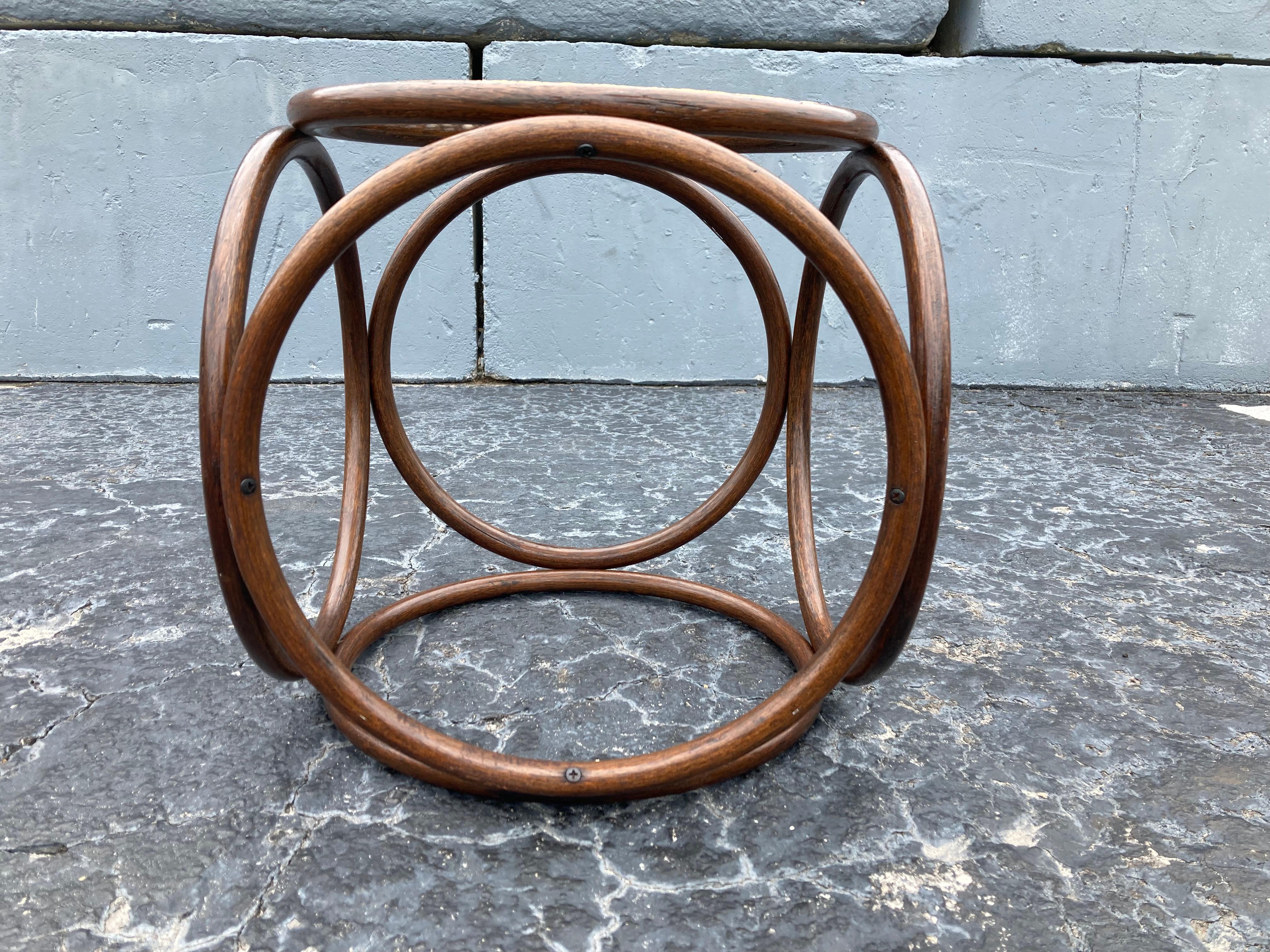 Timeless design, bentwood and cane. Great as stool or side table.