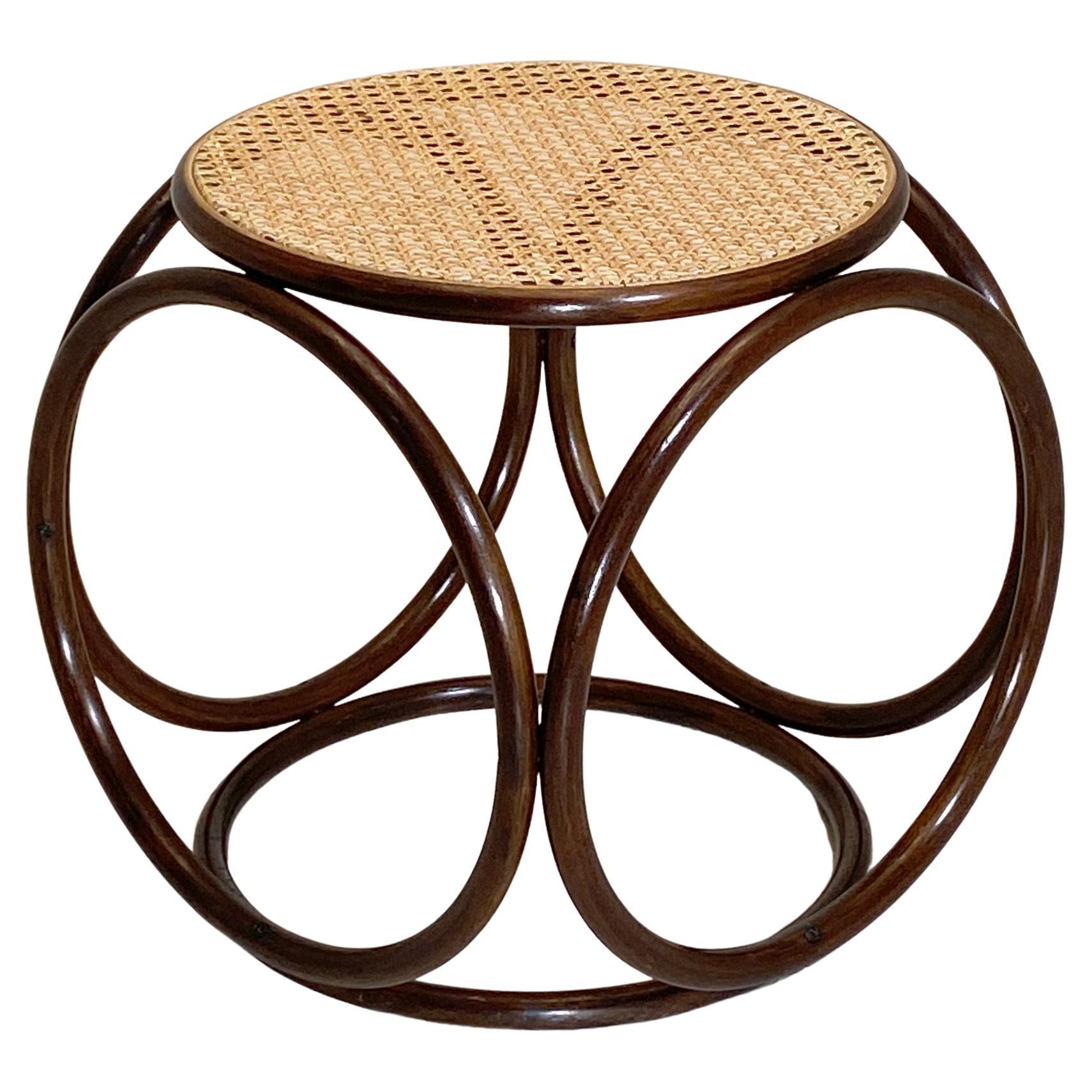 Michael Thonet style Side Table in Cane and Bentwood, Austria, 1960s