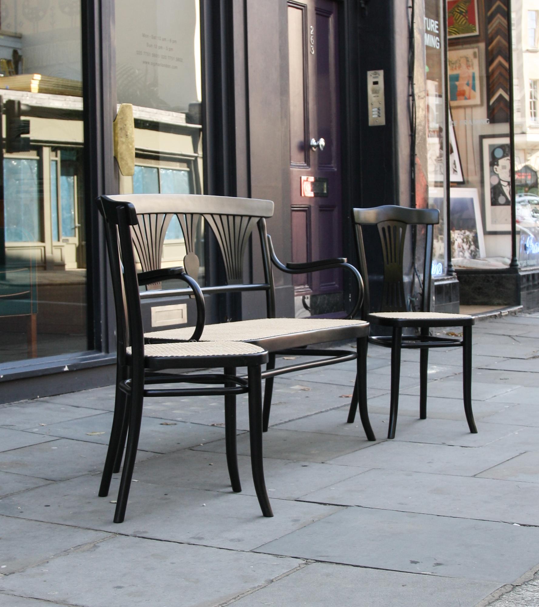 Modern Michael Thonet Suite of a Bench and Two Side Chairs For Sale