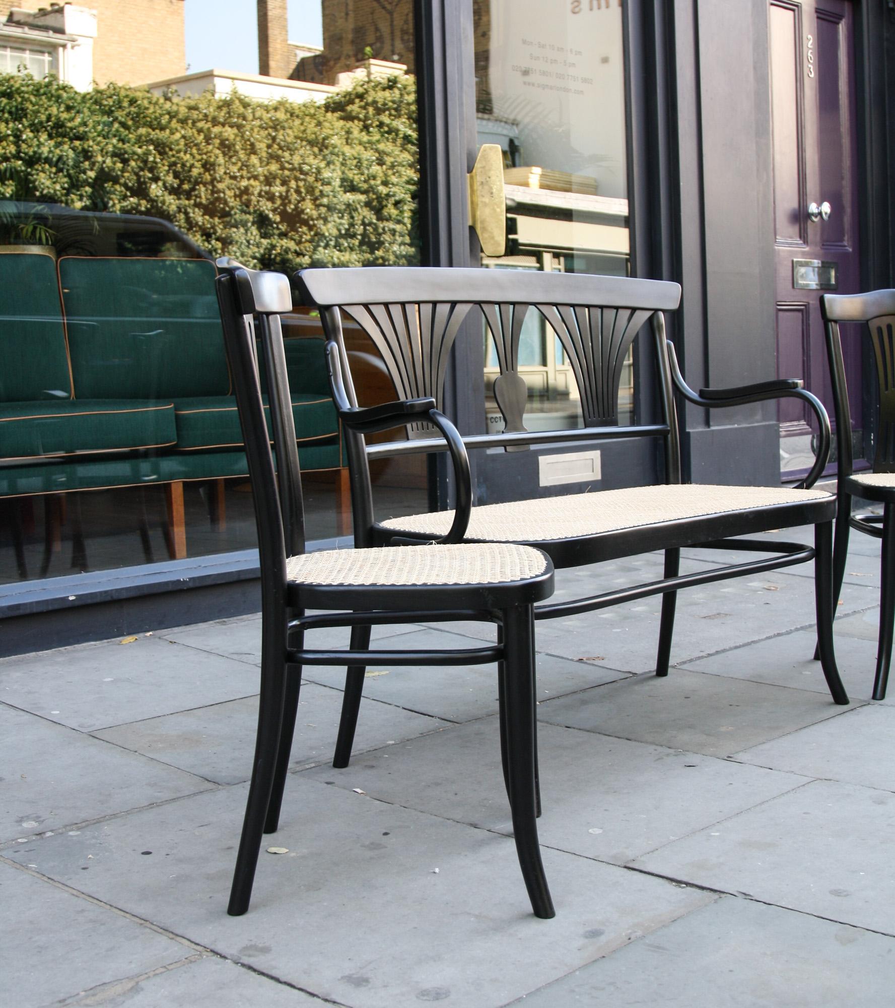 Modern Michael Thonet Suite of a Bench and Two Side Chairs For Sale