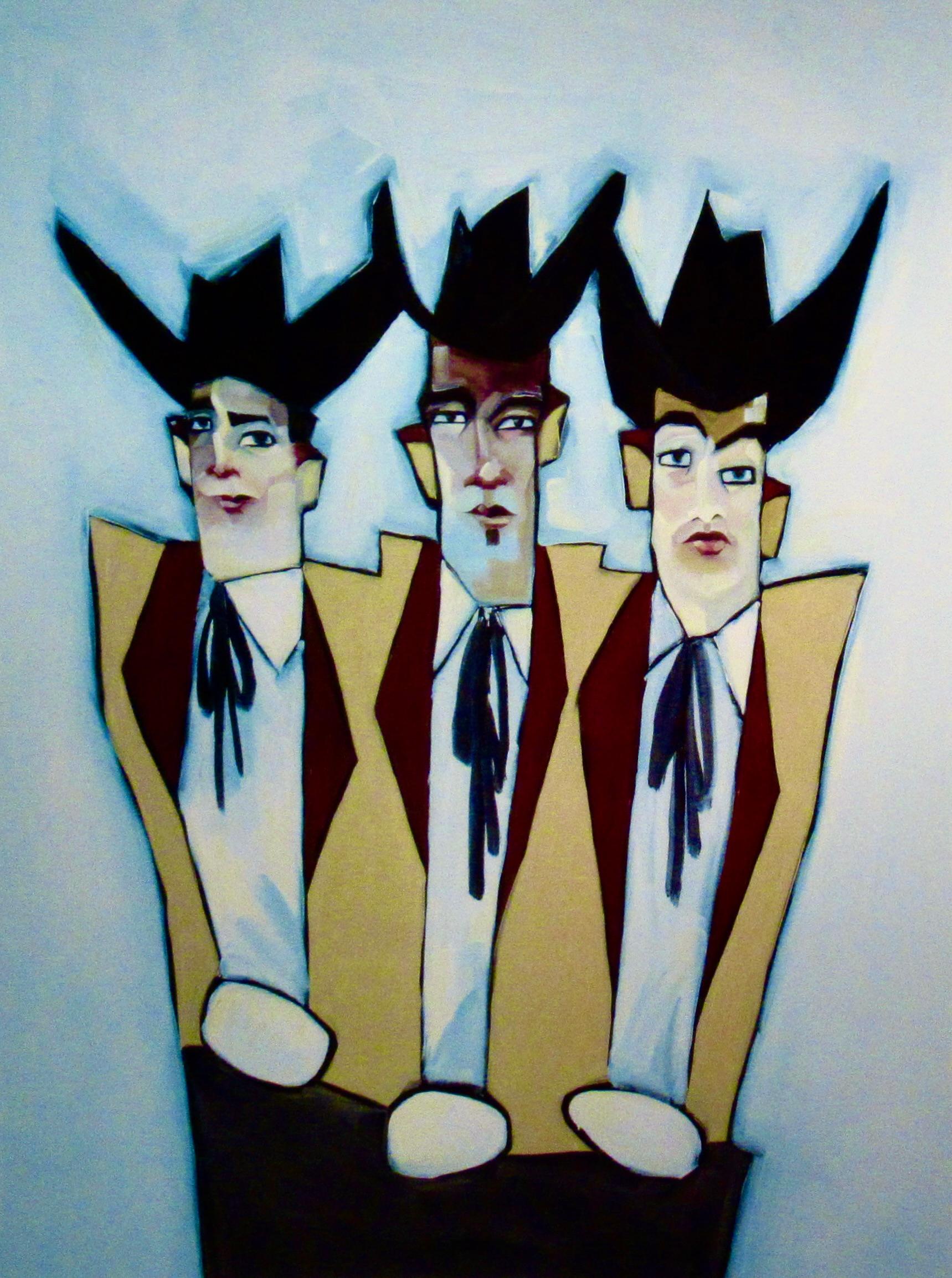 Crude Oil Men - Expressionist Print by Michael Todd White