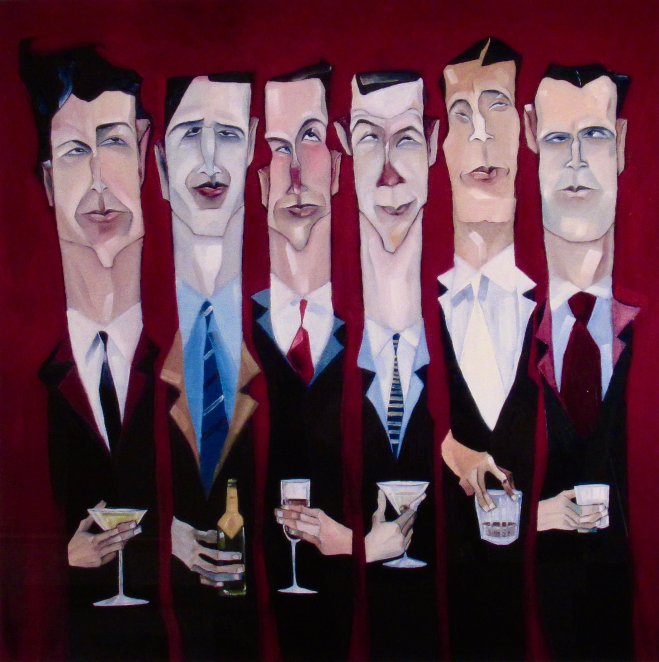 Untitled (Personages Drinking) 2 - Print by Michael Todd White