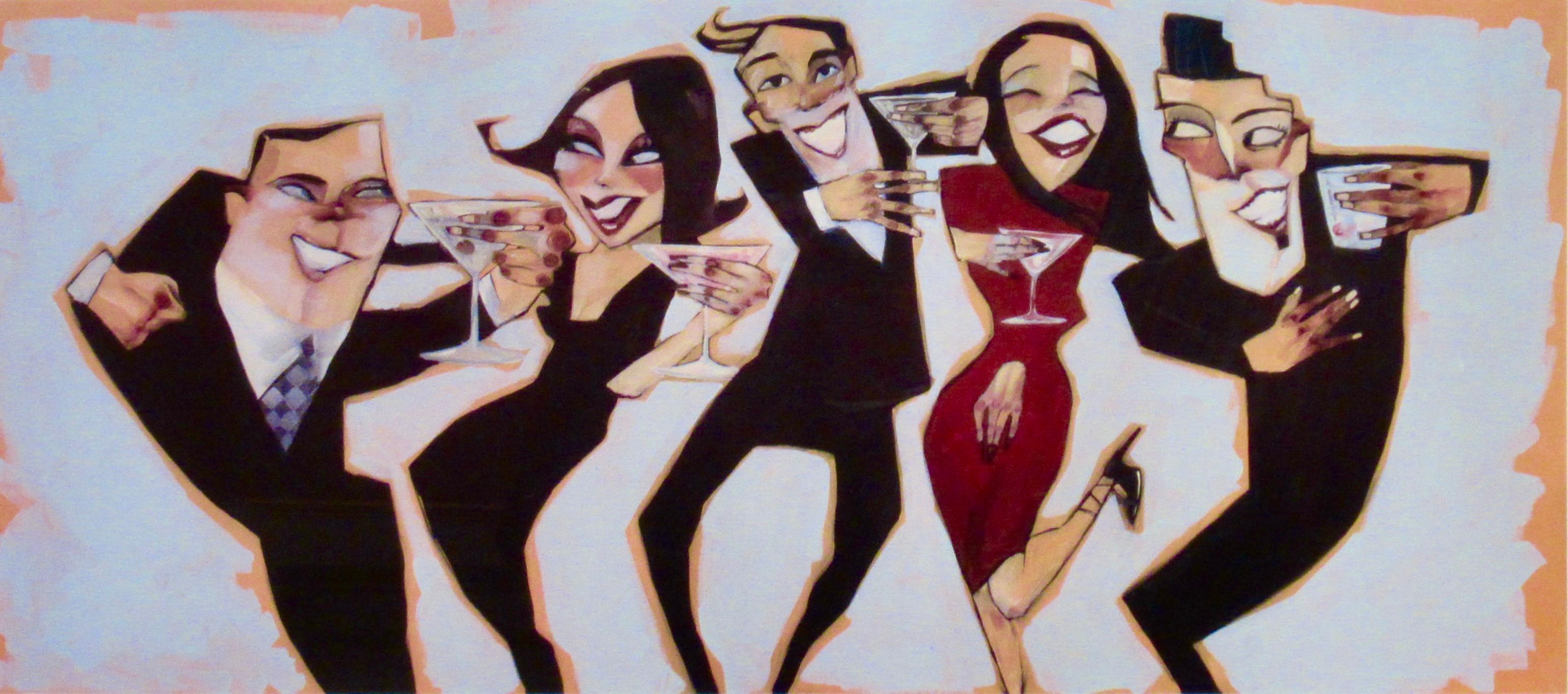 Untitled (Personages Drinking) - Print by Michael Todd White