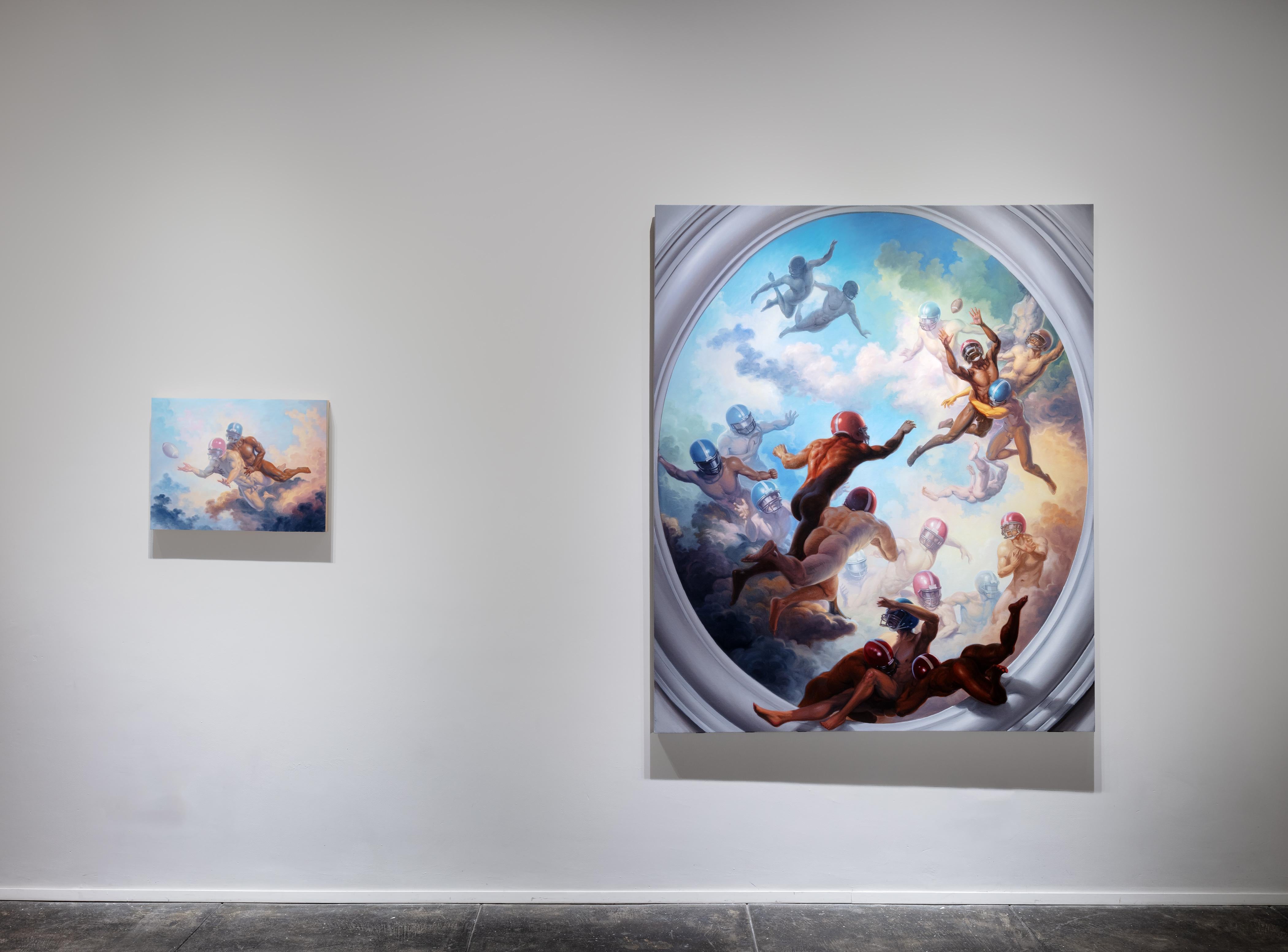 Fantasy Football (Schwarz), Figurative Painting, von Michael Tole