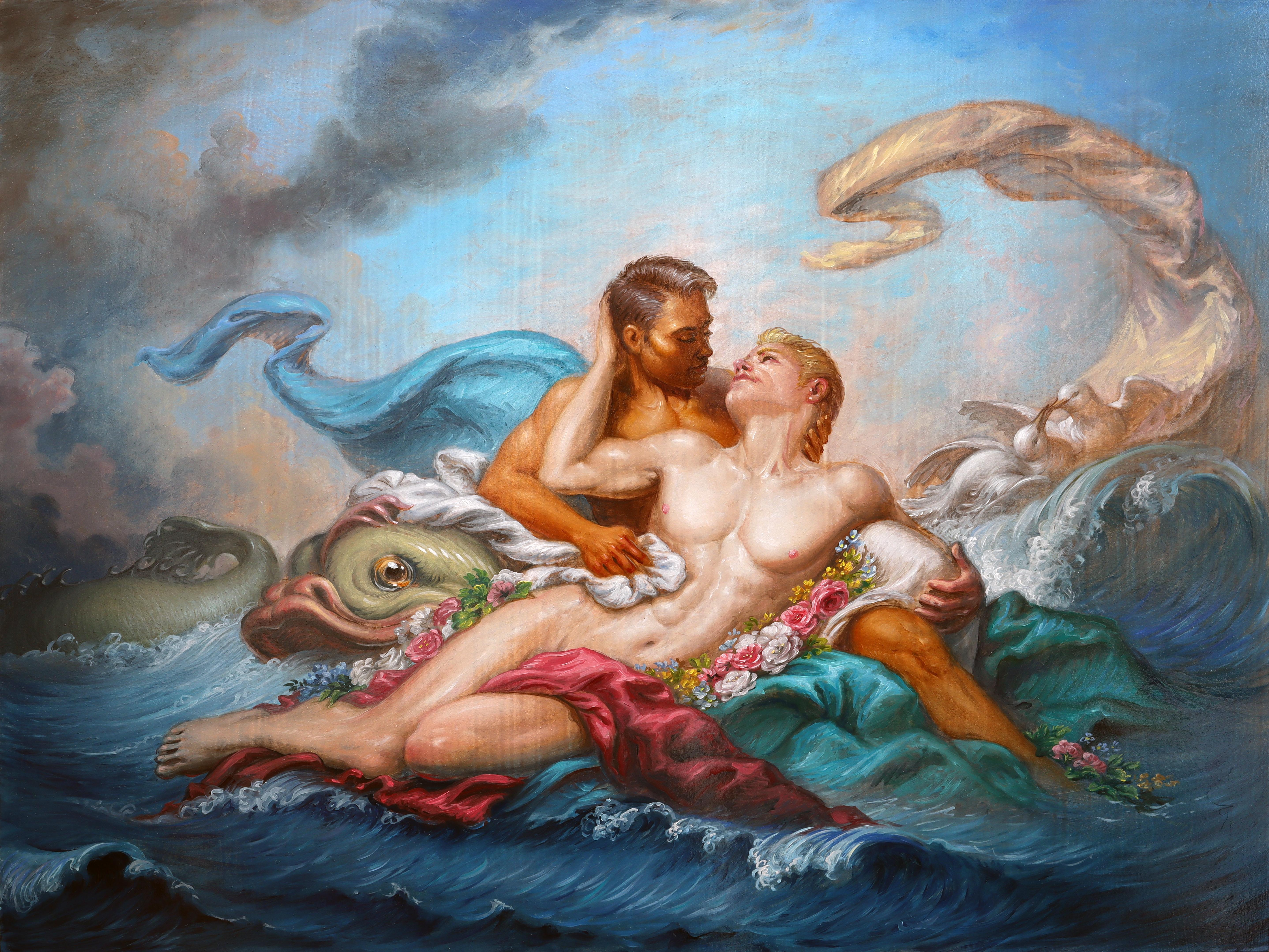 Michael Tole Figurative Painting - Sea Gods