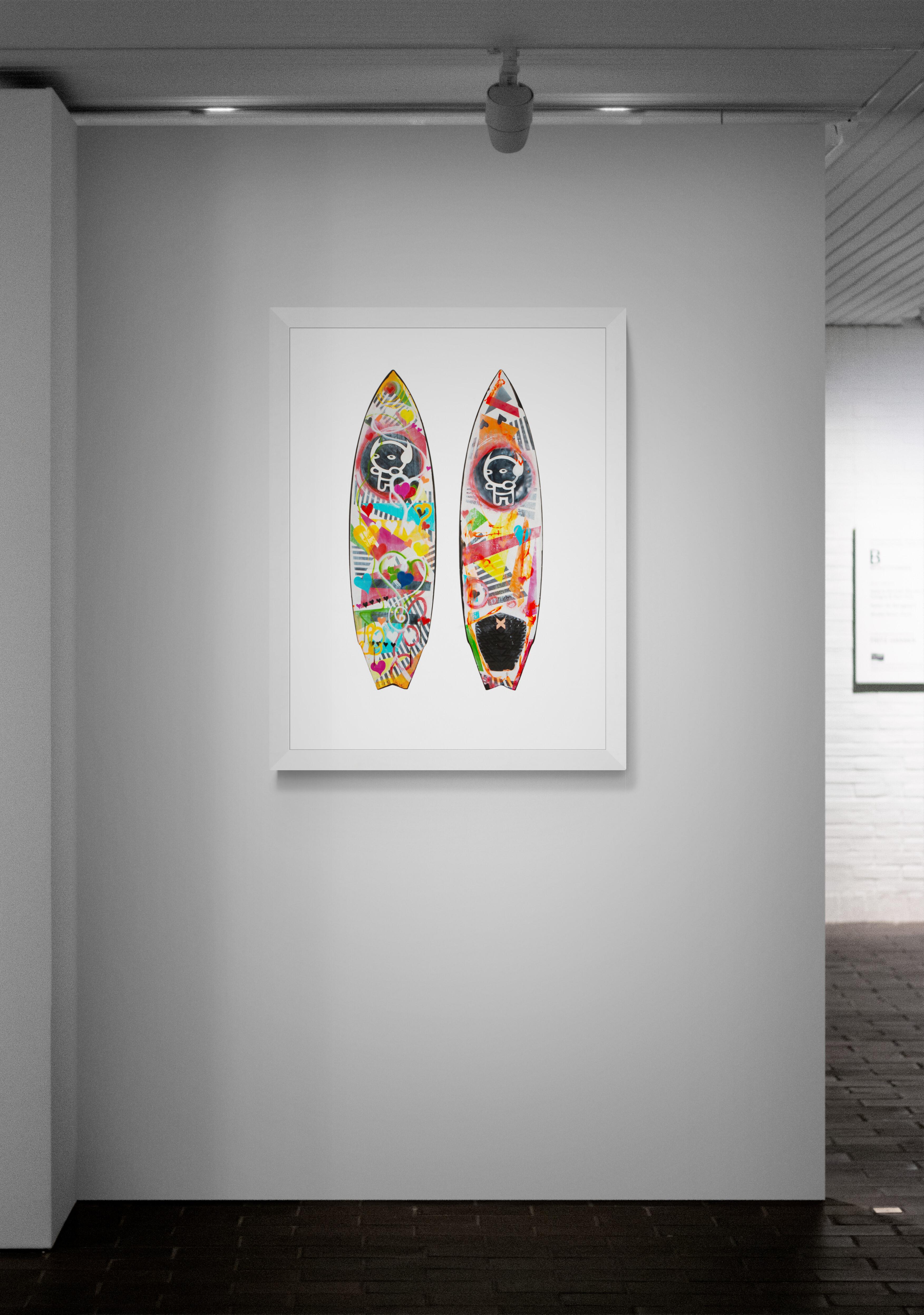 Pop Love Surf Board Print by Michael Torquato deNicola  For Sale 1