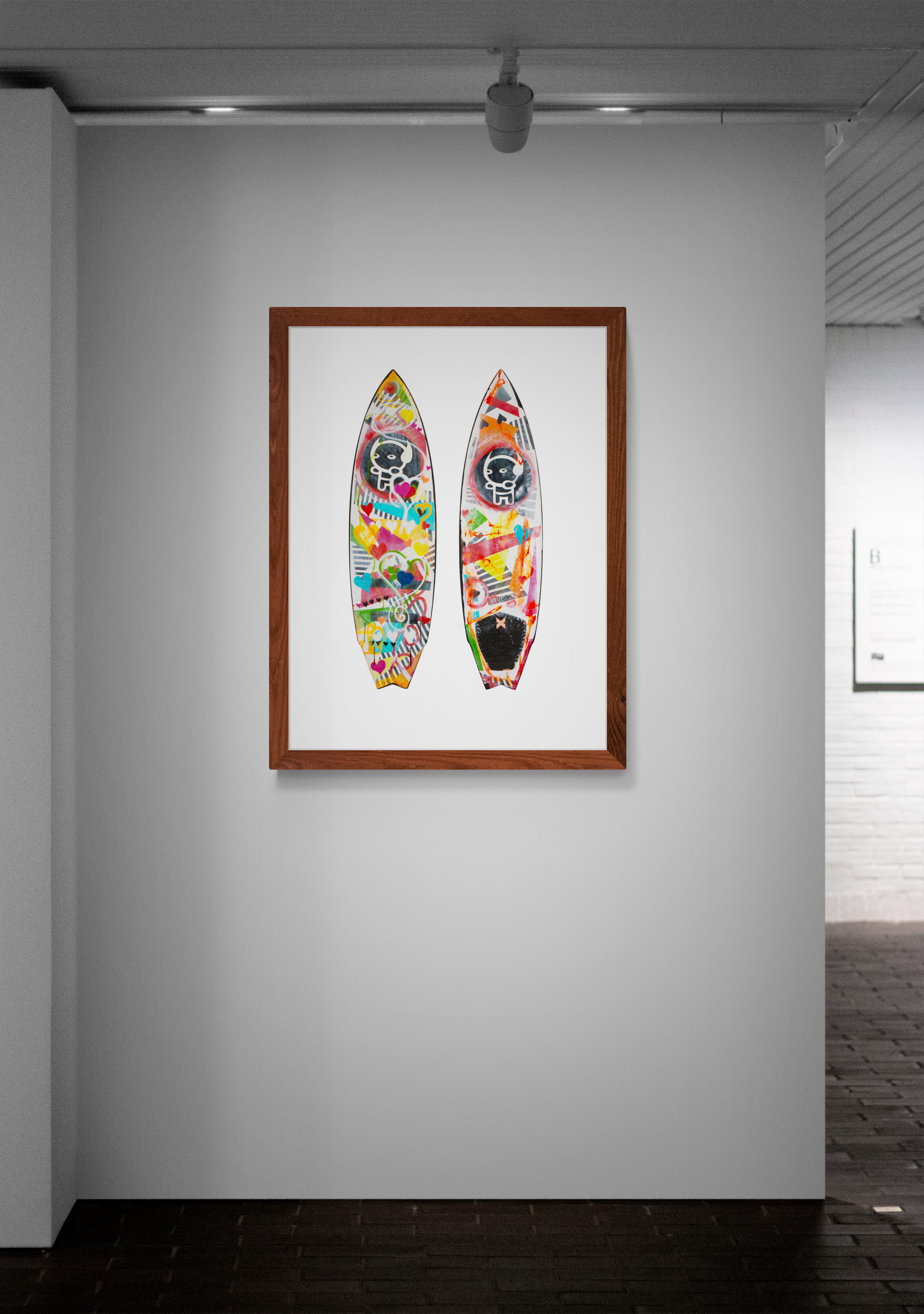 Pop Love Surf Board Print by Michael Torquato deNicola  For Sale 3