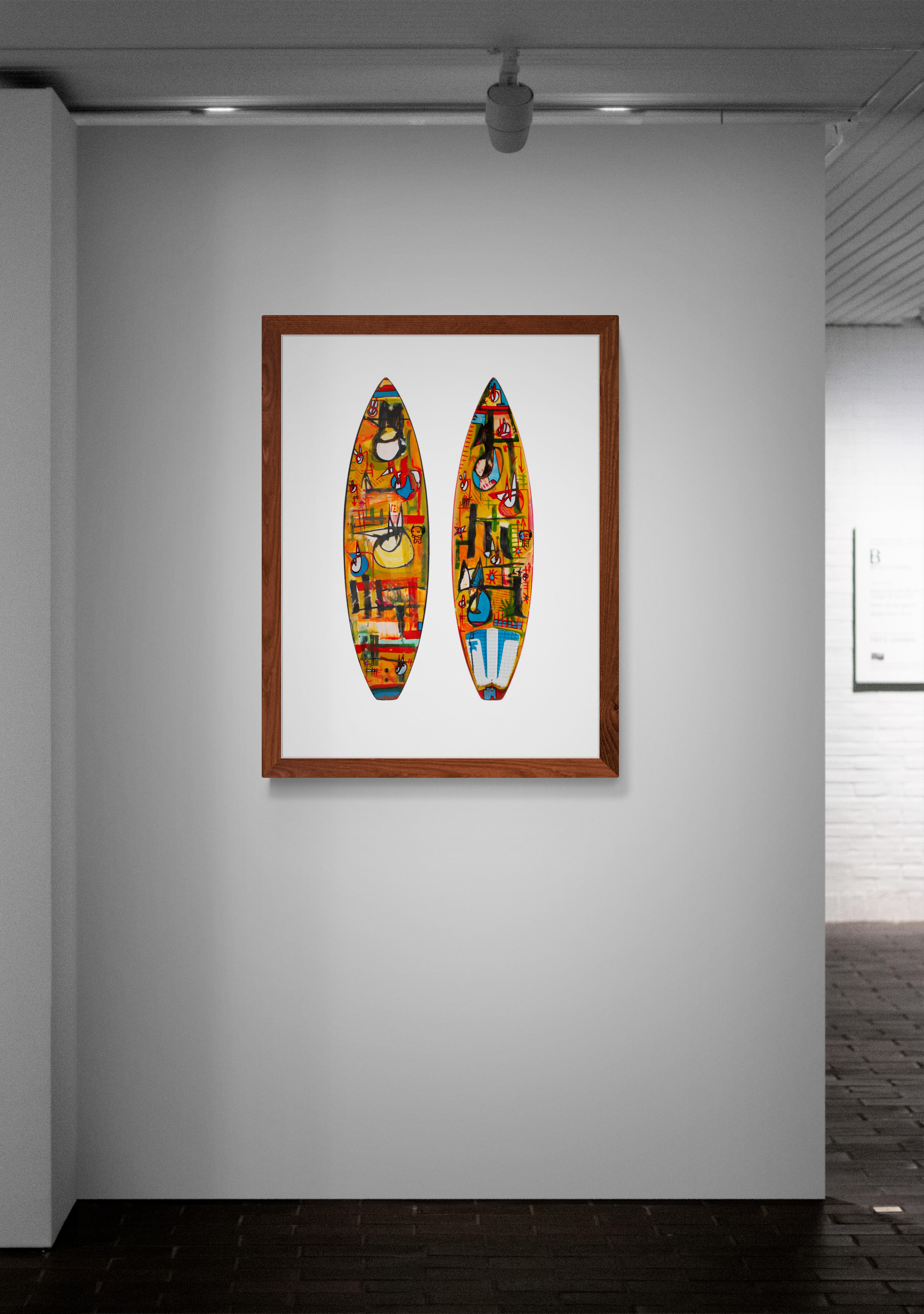 Sun Down Surf Board Print by Michael Torquato deNicola For Sale 3