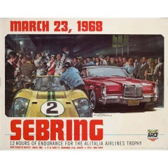 1968 poster by Michael Turner - legendary 12 Hours of Sebring