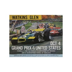 1970 original Formula 1 poster by British Michael Turner - Grand prix of the USA