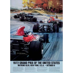 1972 original poster by Michael Turner United States Grand Prix at Watkins Glen