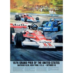 1976 original poster by Michael Turner United States Grand Prix at Watkins Glen