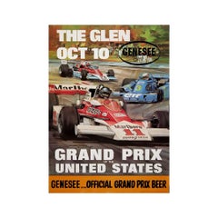 Original 1976 poster by Michael Turner - The Glen - Grand prix of the USA