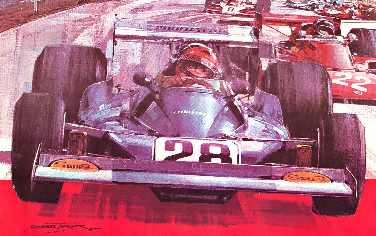 Original XXII Gran Premio de Espana vintage poster; artist Michael Turner, size:  26.5