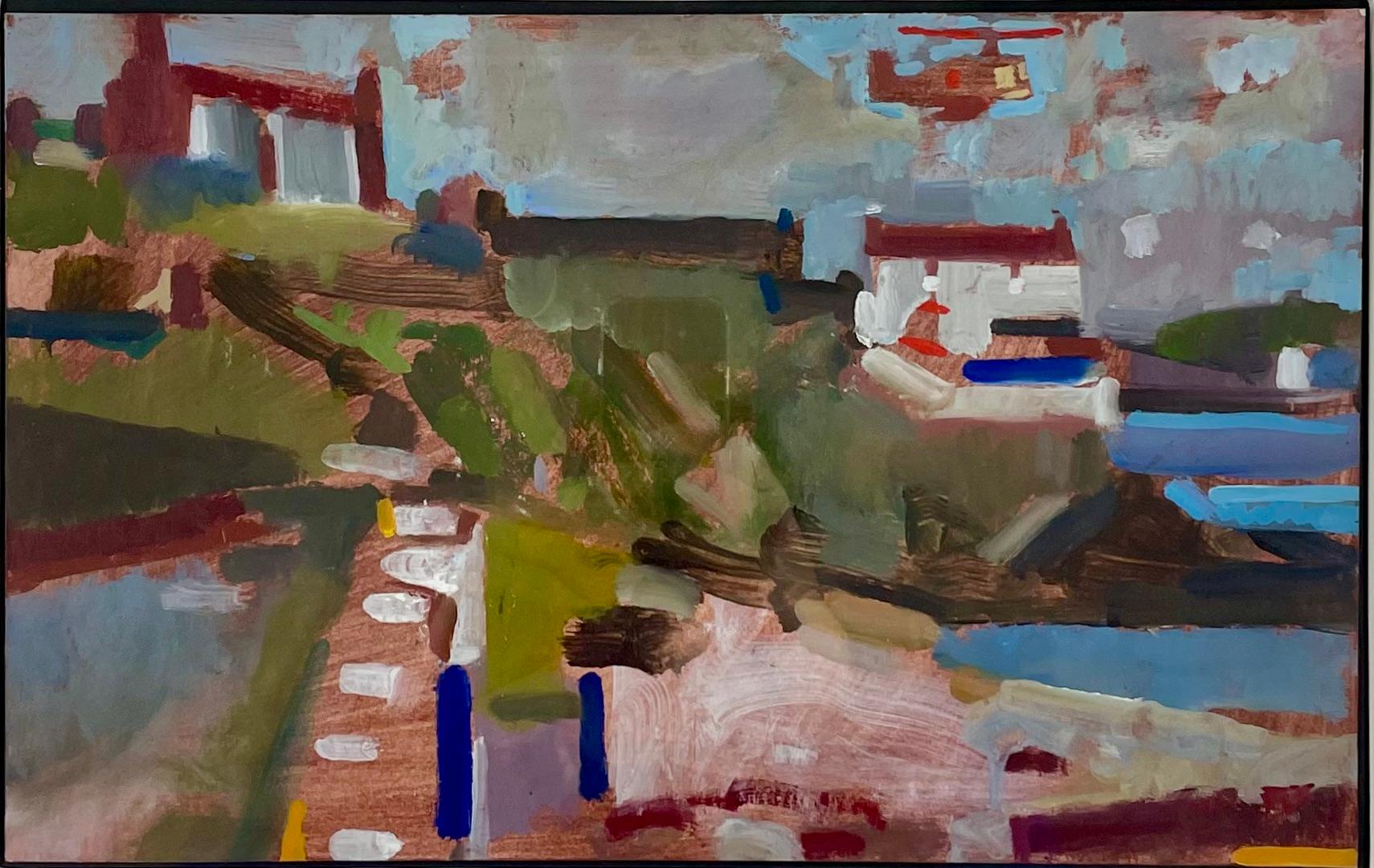Michael Upton, Brite 1938-2002, Öl auf Karton, Cornish landscape. (Gemalt) im Angebot