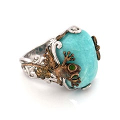 Michael Valitutti Turquoise Nature Inspired Cocktail Ring