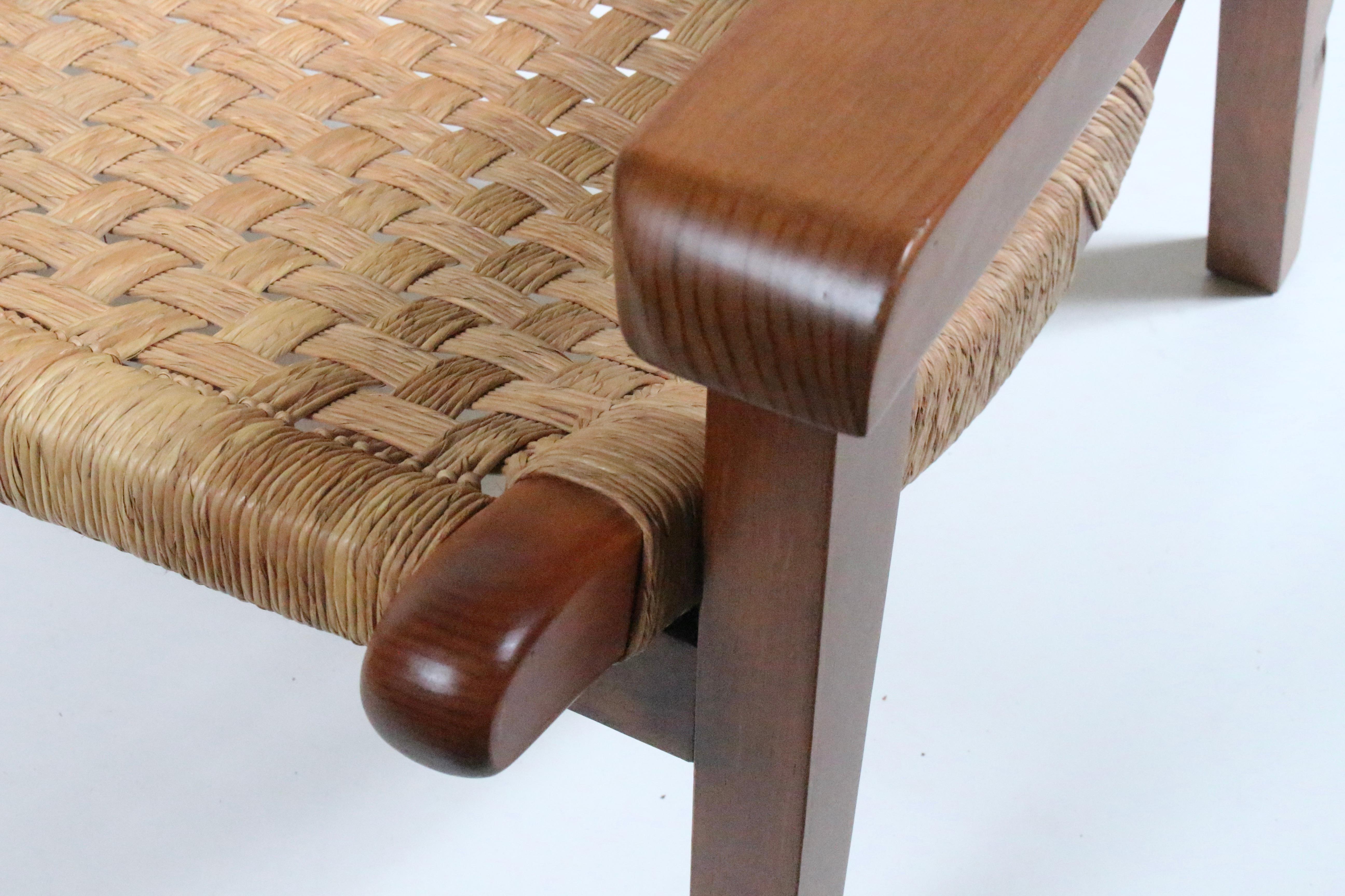 Fauteuil Bauhaus en teck et raphia de Michael Van Beuren, vers 1940 en vente 7