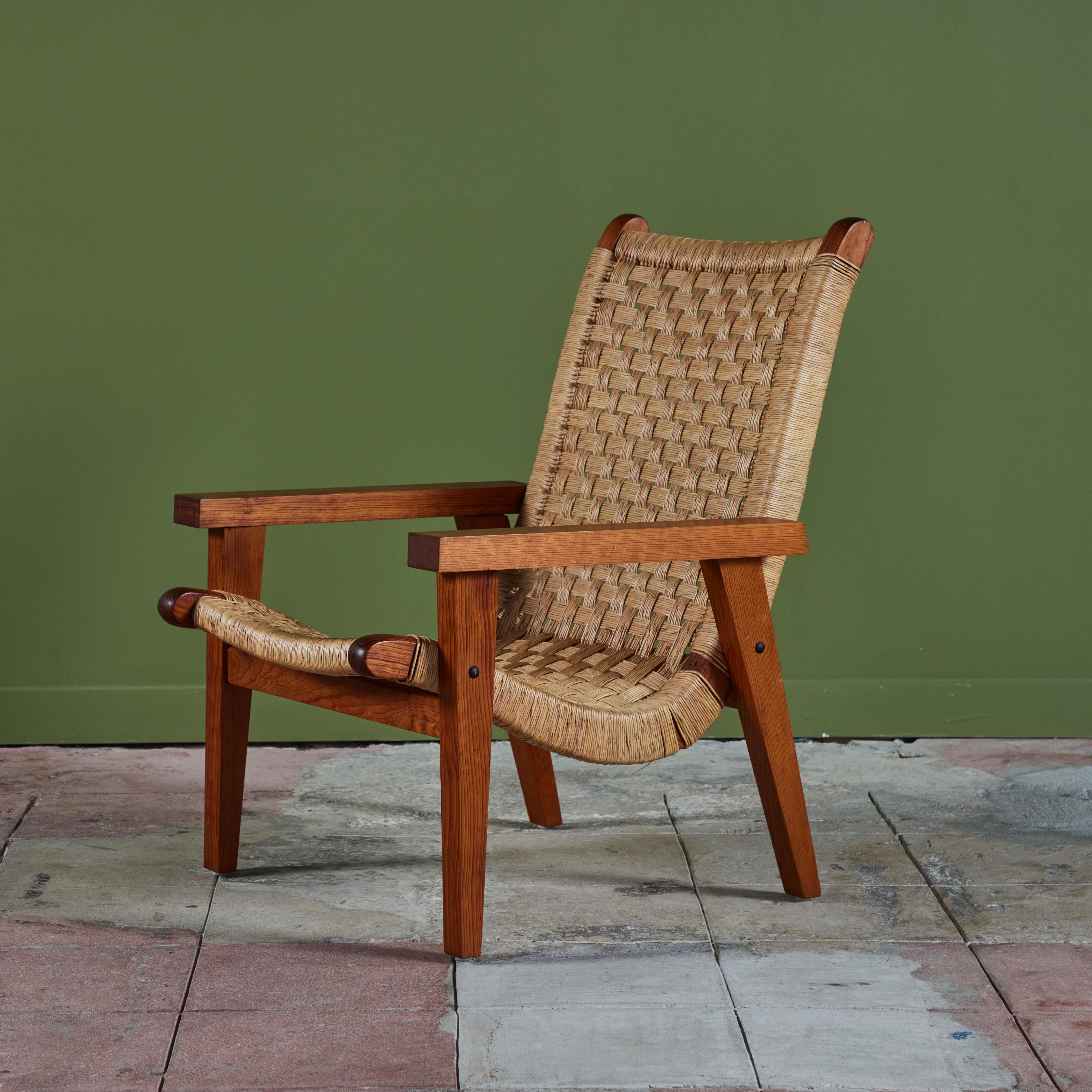 Woven Michael van Beuren High Back Lounge Chair for Domus For Sale
