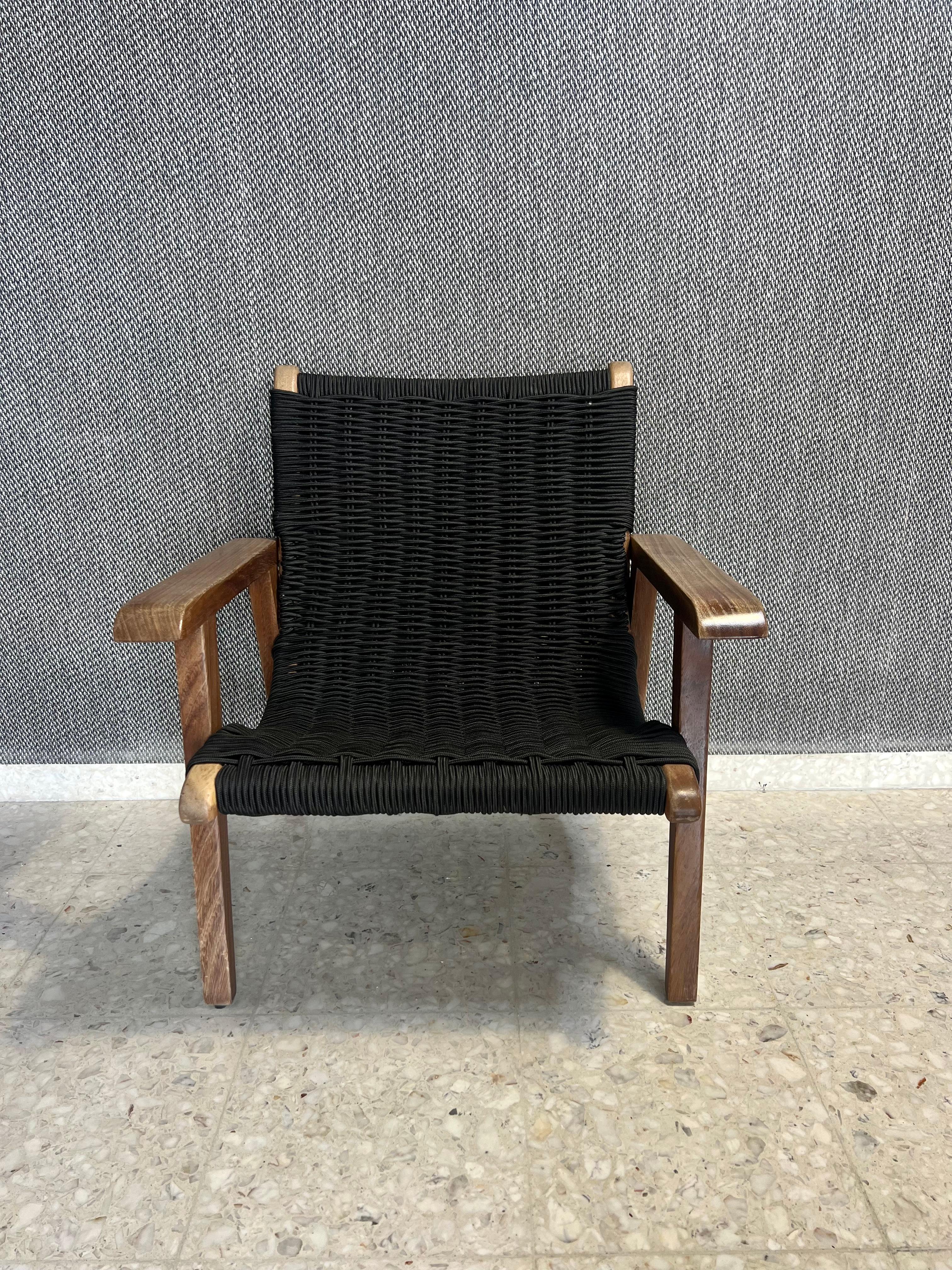 Wonderful San Miguelito armchair attributed to Michael van Beuren and Domus, this is a great opportunity to have an important part of Mexican modernism in your space. We found this jewel without any material or fabric, it was generally woven with