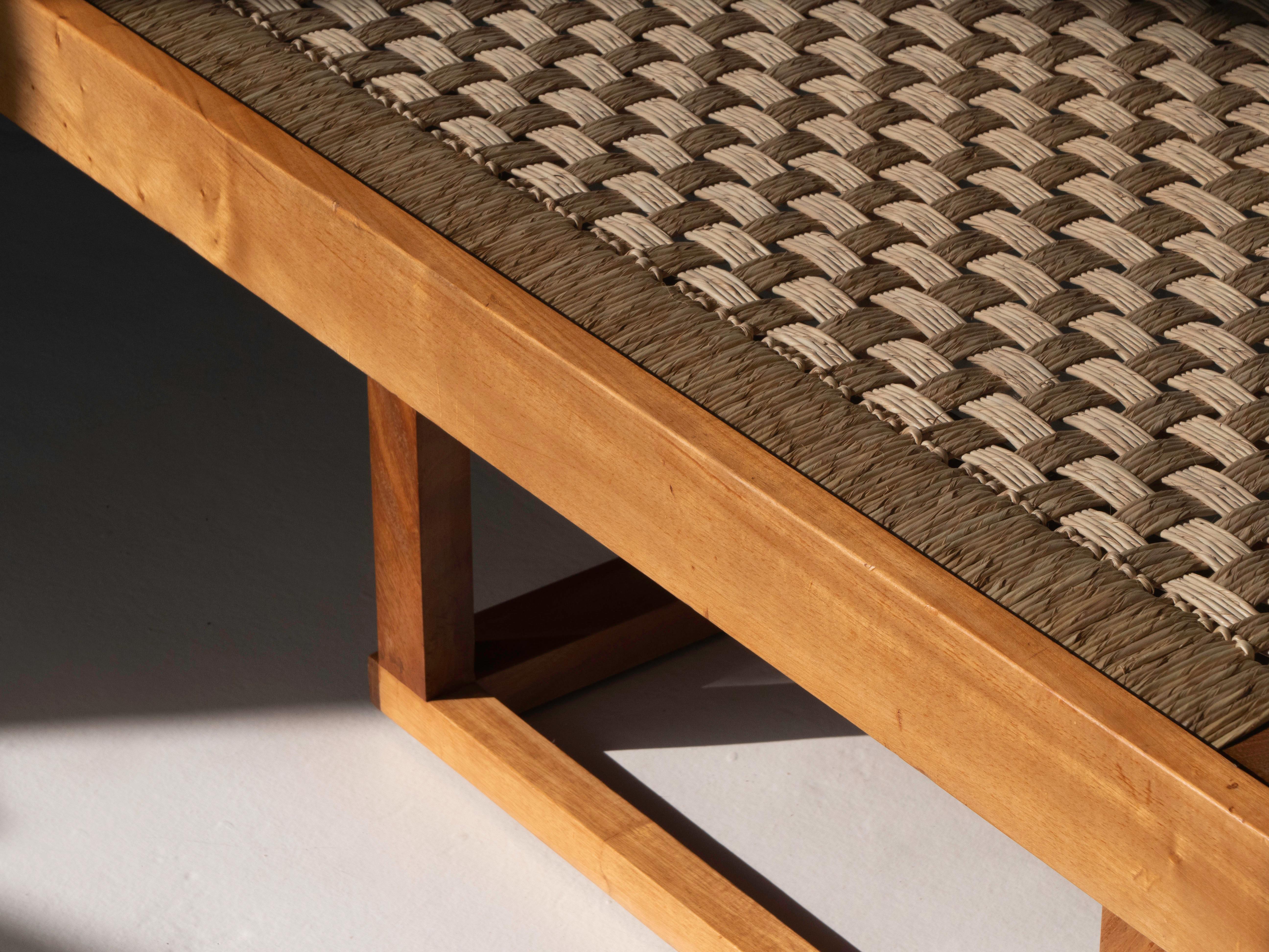 Michael Van Beuren Woven Cord Rectangular Coffee Table, Mexico 1950's 3