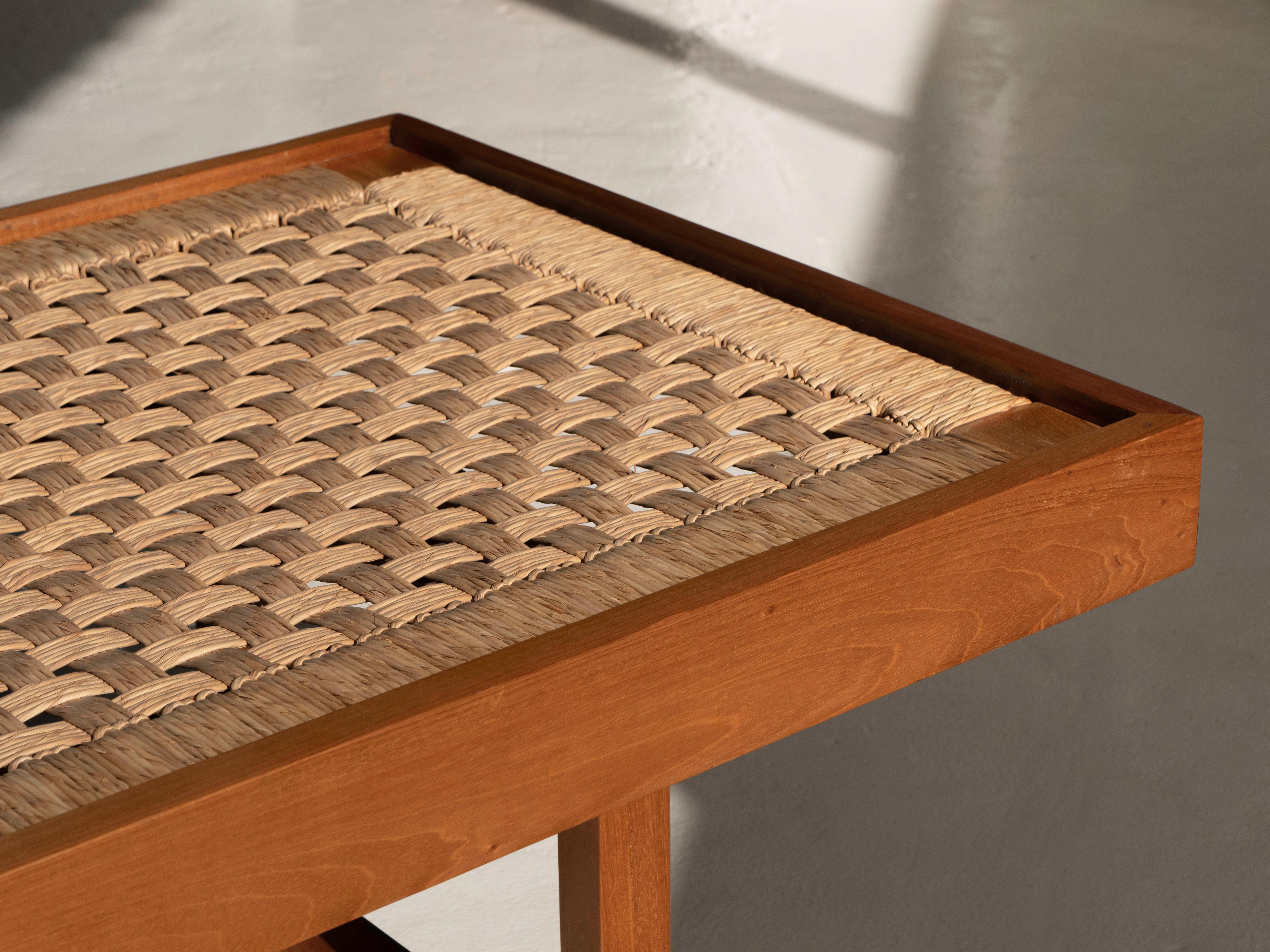 Mid-20th Century Michael Van Beuren Woven Cord Rectangular Coffee Table, Mexico 1950's