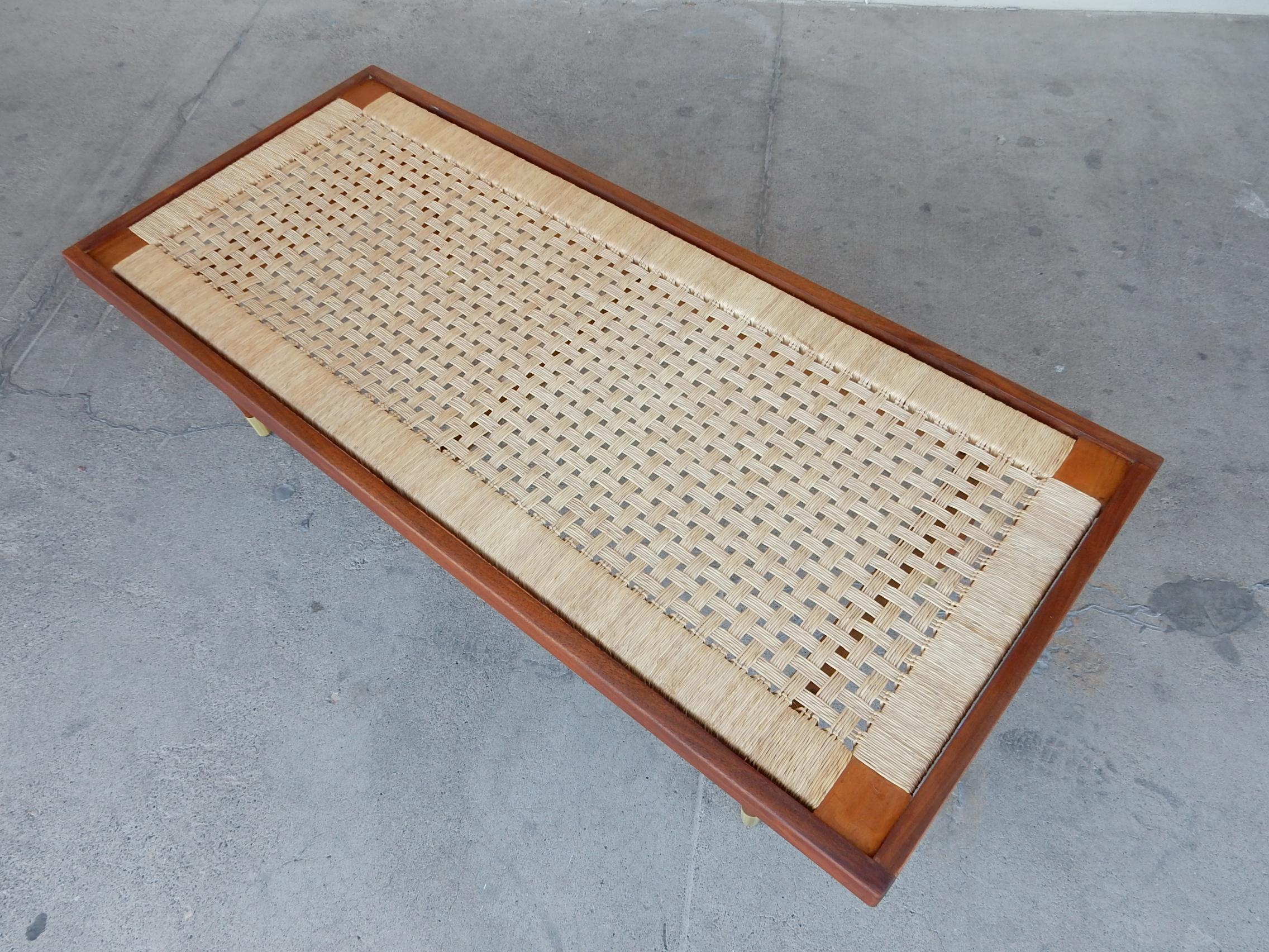 woven top coffee table