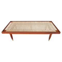 Michael van Beuren Woven Rattan Top Coffee Table