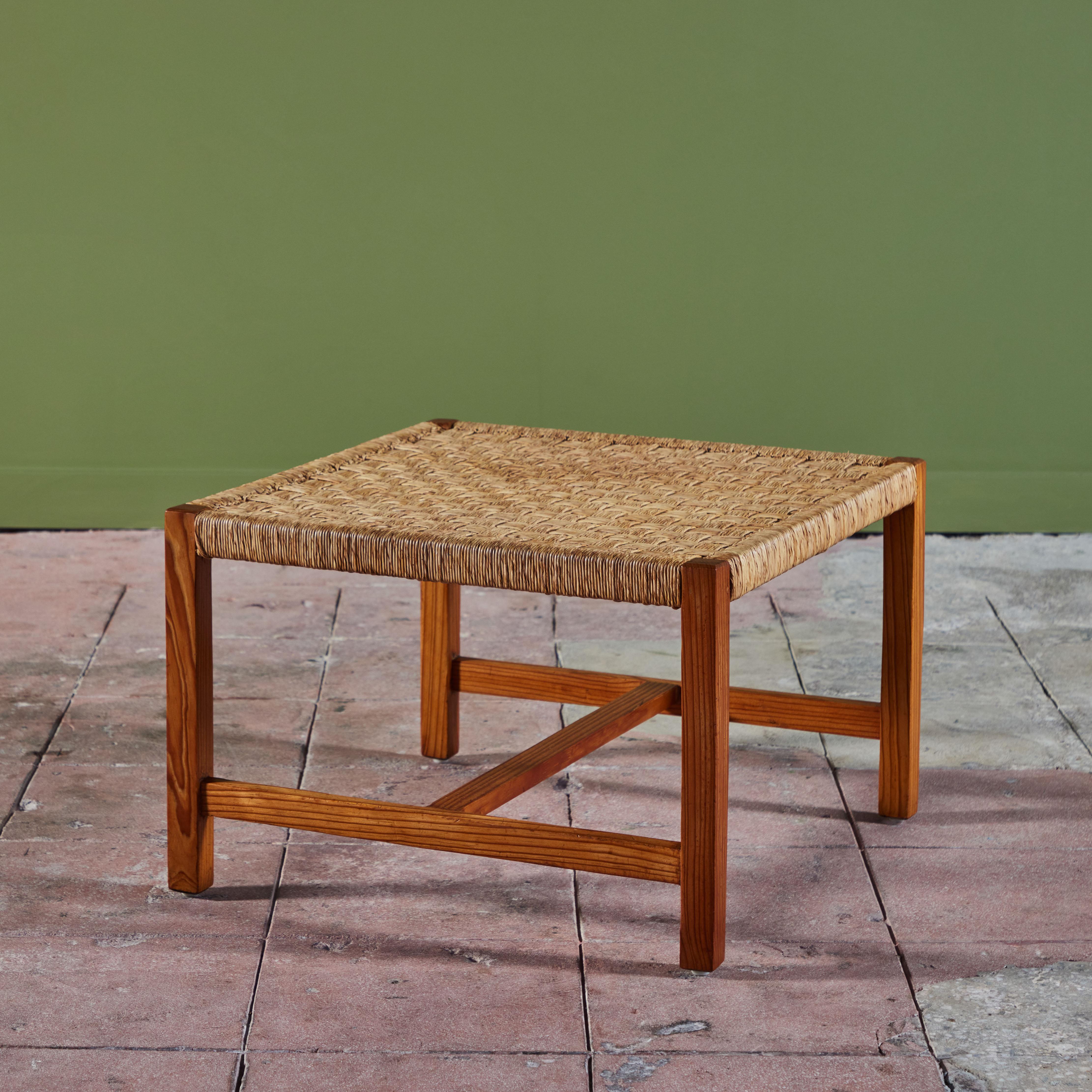 Mid-20th Century Michael Van Beuren Woven Side Table For Sale