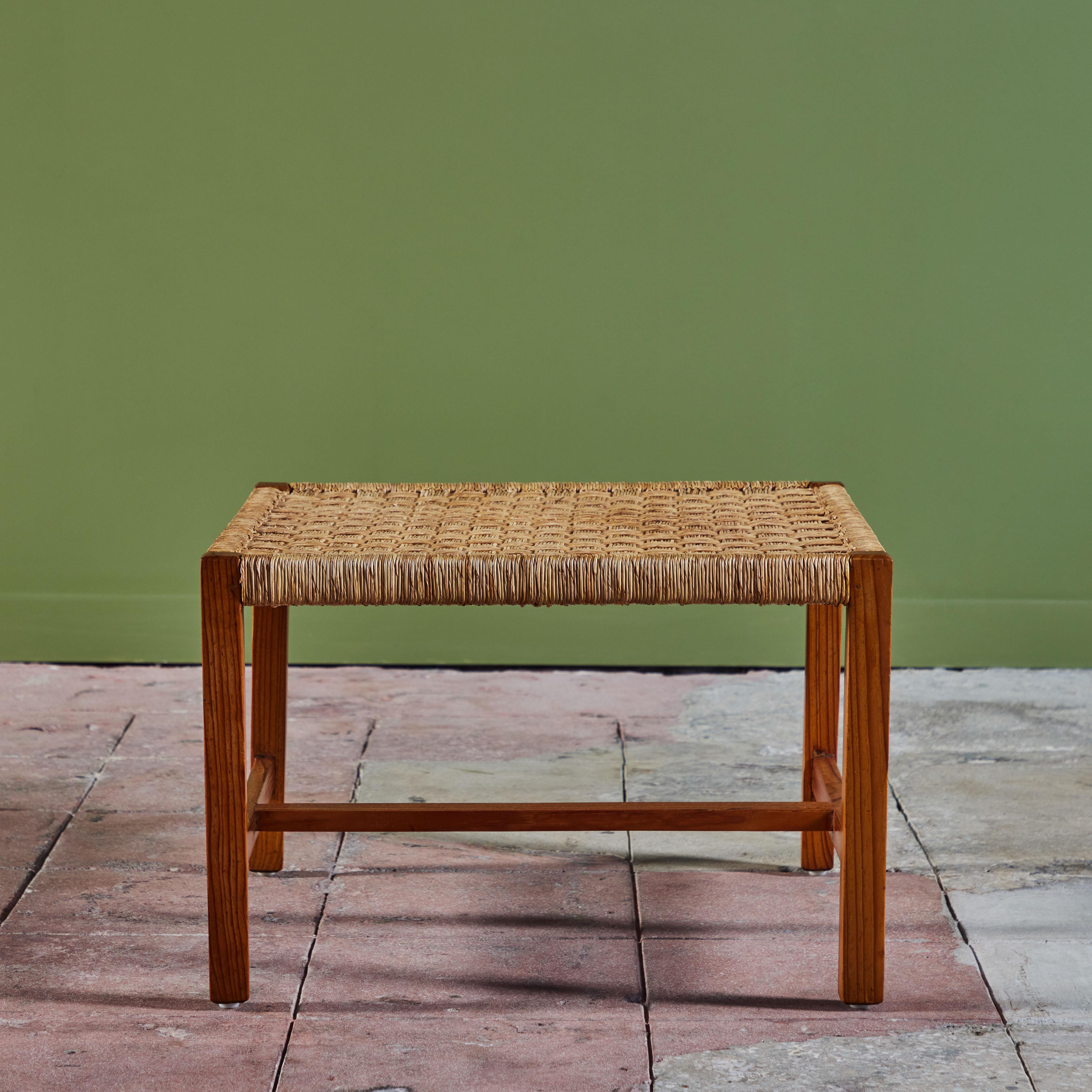 Rattan Michael Van Beuren Woven Side Table For Sale
