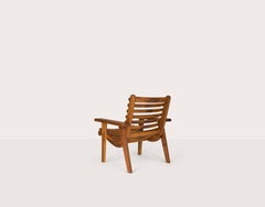 Solid Wood Outdoor Modernist Armchair, Designed in the 20th Century