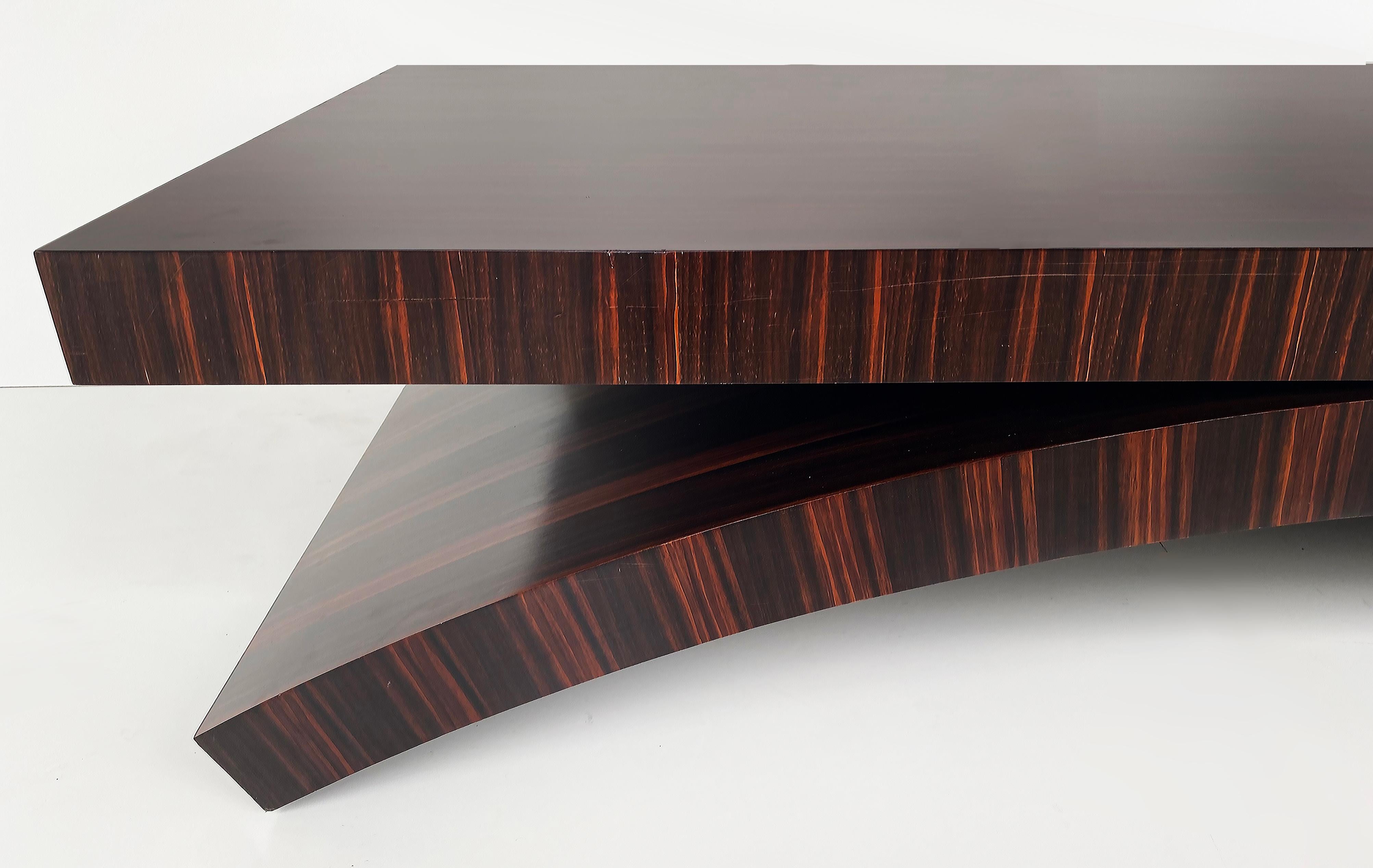 American Michael Vanderbyl Boiler Macassar Ebony Arch Coffee Table, Large Size  For Sale