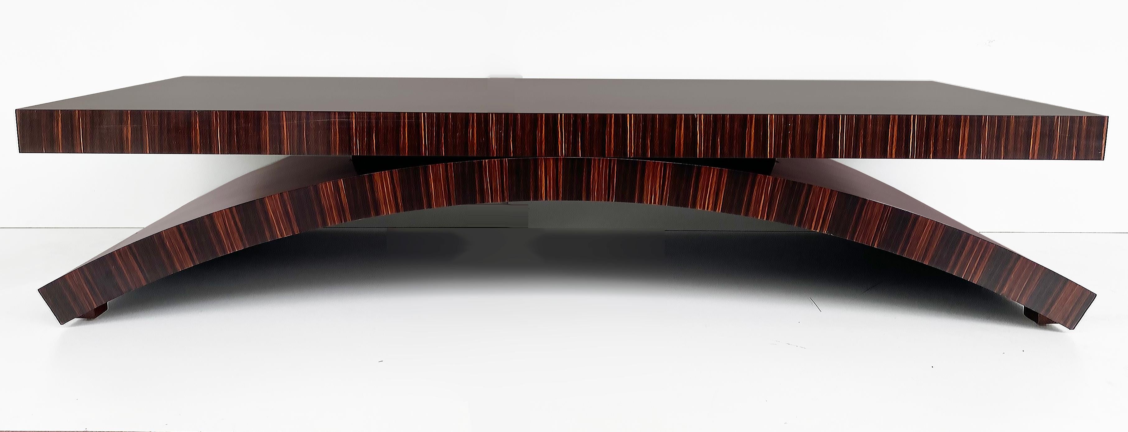 Michael Vanderbyl Boiler Macassar Ebony Arch Coffee Table, Large Size  In Good Condition For Sale In Miami, FL
