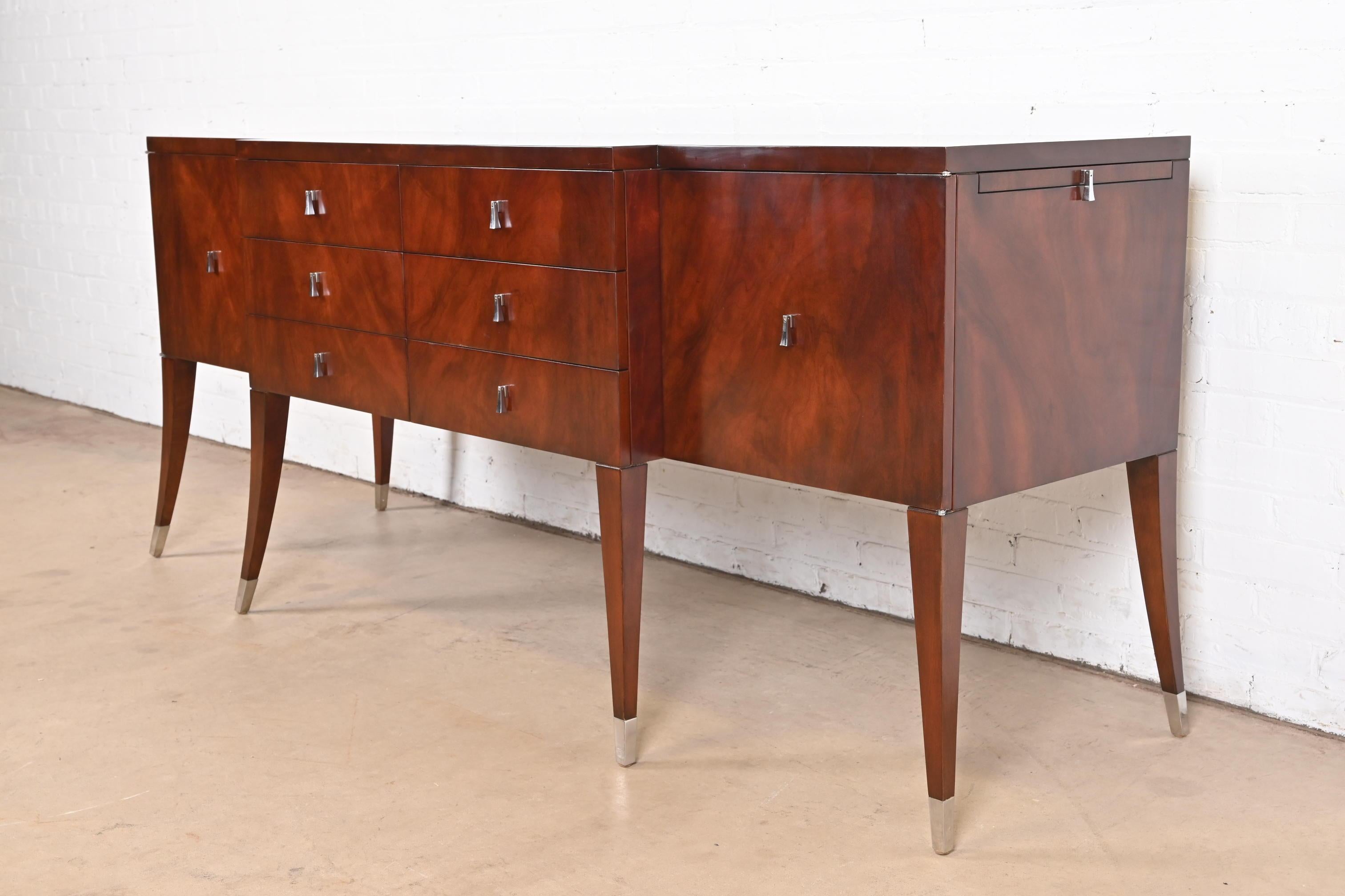 Michael Vanderbyl Modern Regency Flame Mahogany Sideboard Credenza or Buffet In Good Condition For Sale In South Bend, IN