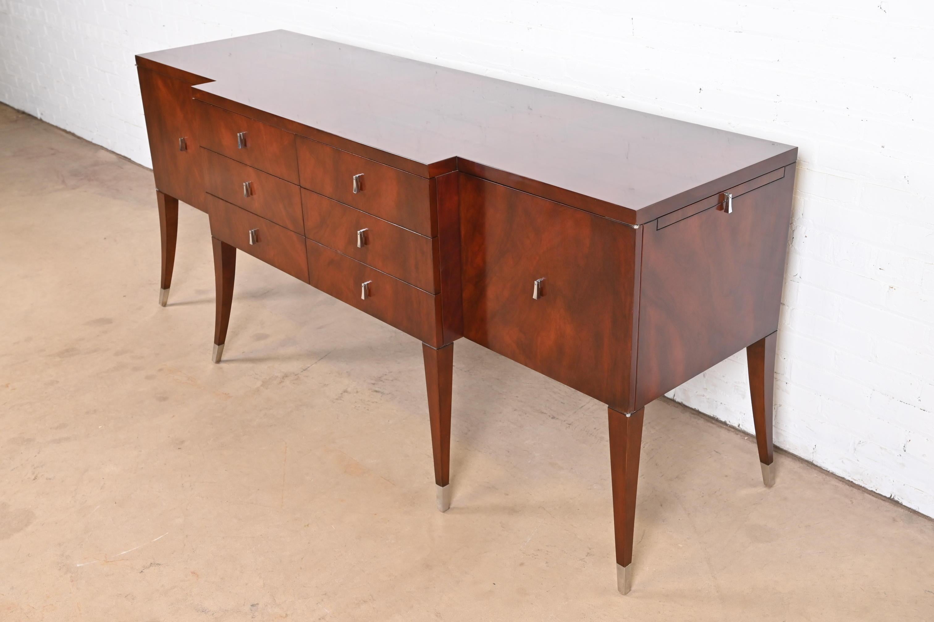 Contemporary Michael Vanderbyl Modern Regency Flame Mahogany Sideboard Credenza or Buffet For Sale