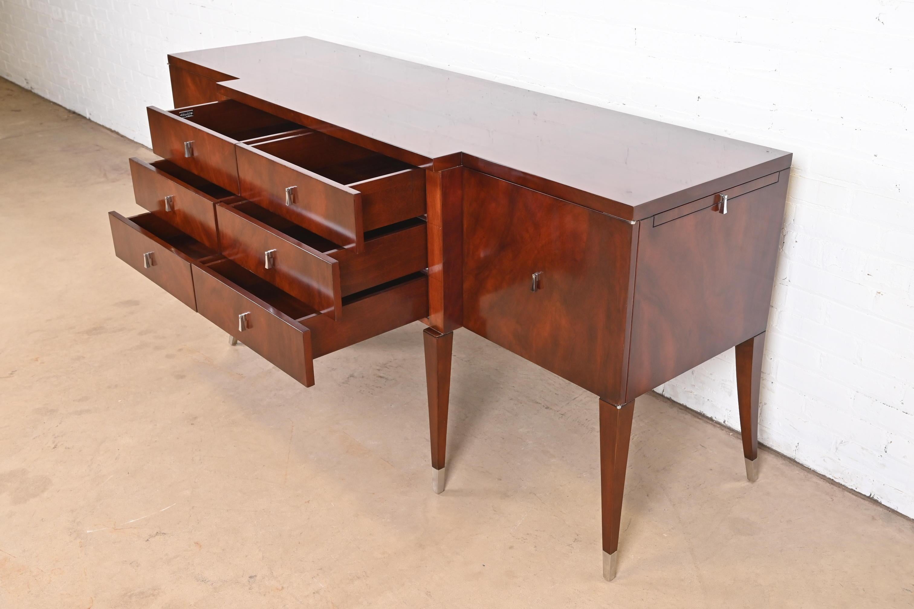 Michael Vanderbyl Modern Regency Flame Mahogany Sideboard Credenza or Buffet For Sale 4