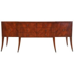 Michael Vanderbyl Modern Regency Flame Mahogany Sideboard Credenza or Buffet